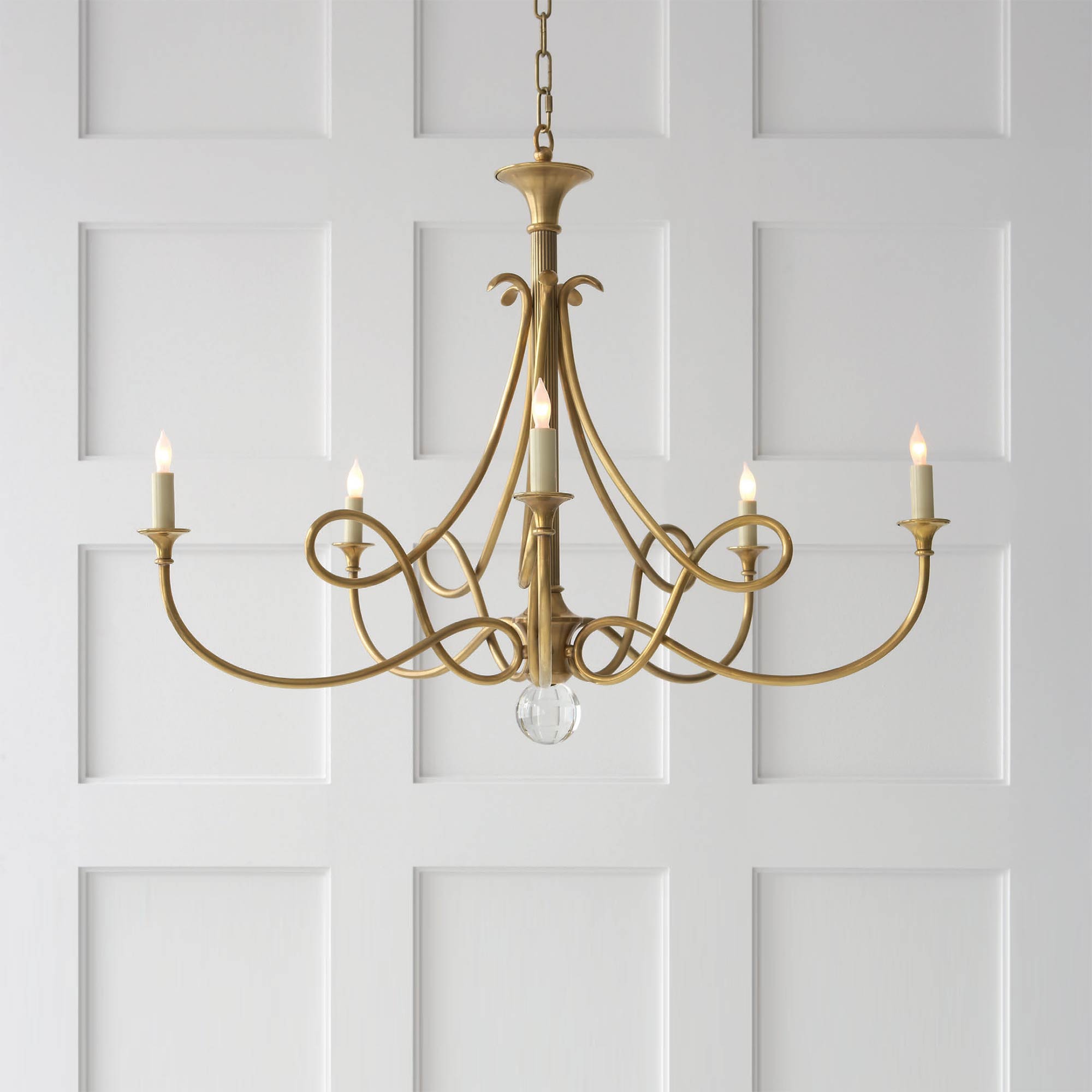 Lustra Chandelier Laiton Double Torsion Candelier Cristal - Neutralighting
