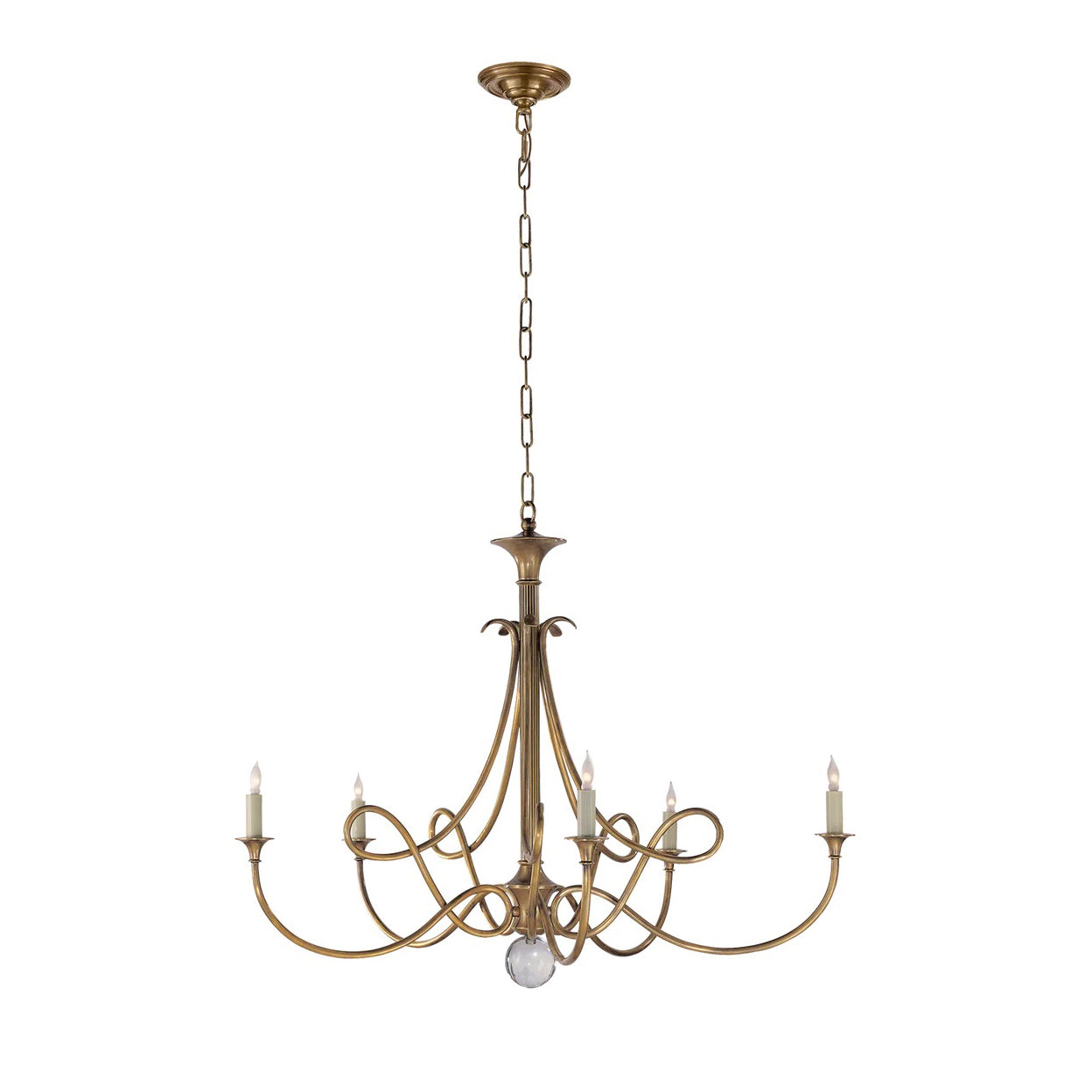 Braid Chandelier Cristal Laiton Double Vintage Salon - Neutralighting