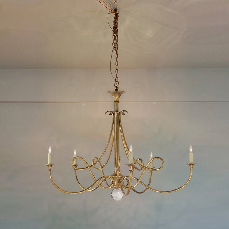Lustra Chandelier Laiton Double Torsion Candelier Cristal - Neutralighting