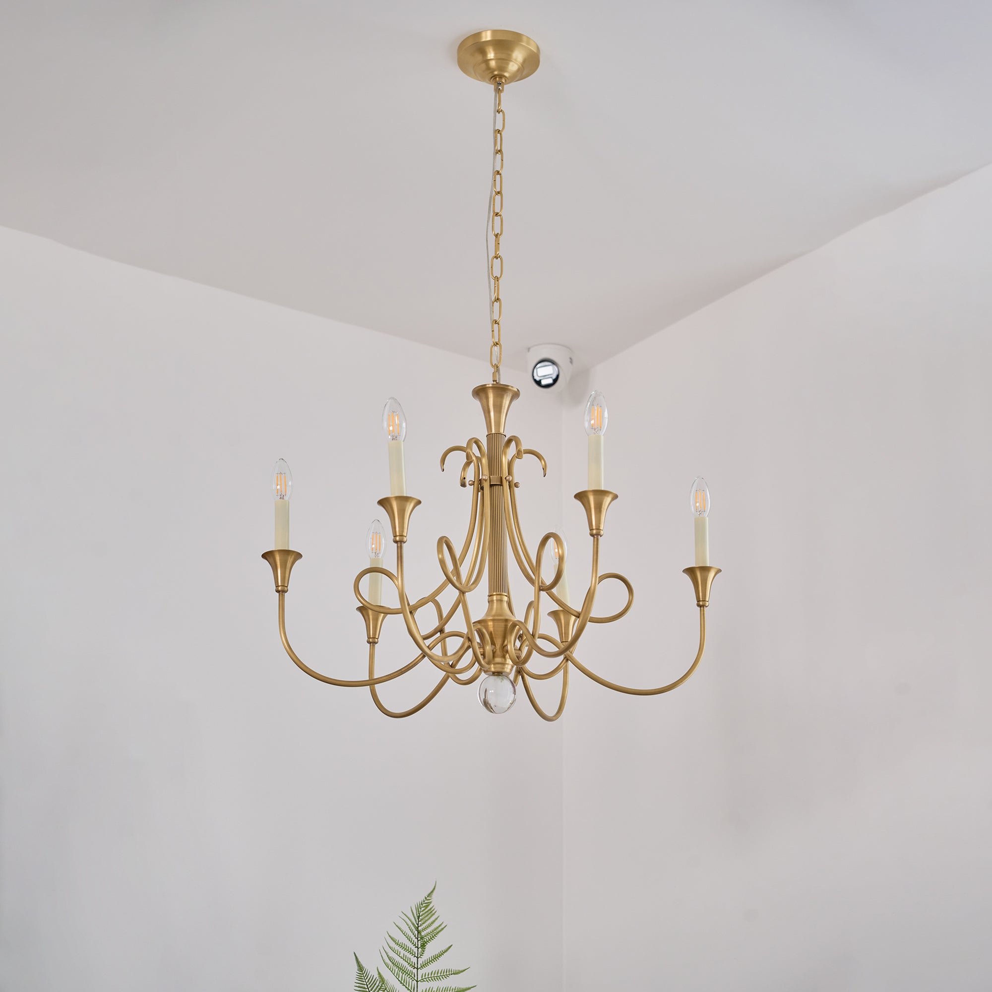 Braid Chandelier Cristal Laiton Double Vintage Salon - Neutralighting