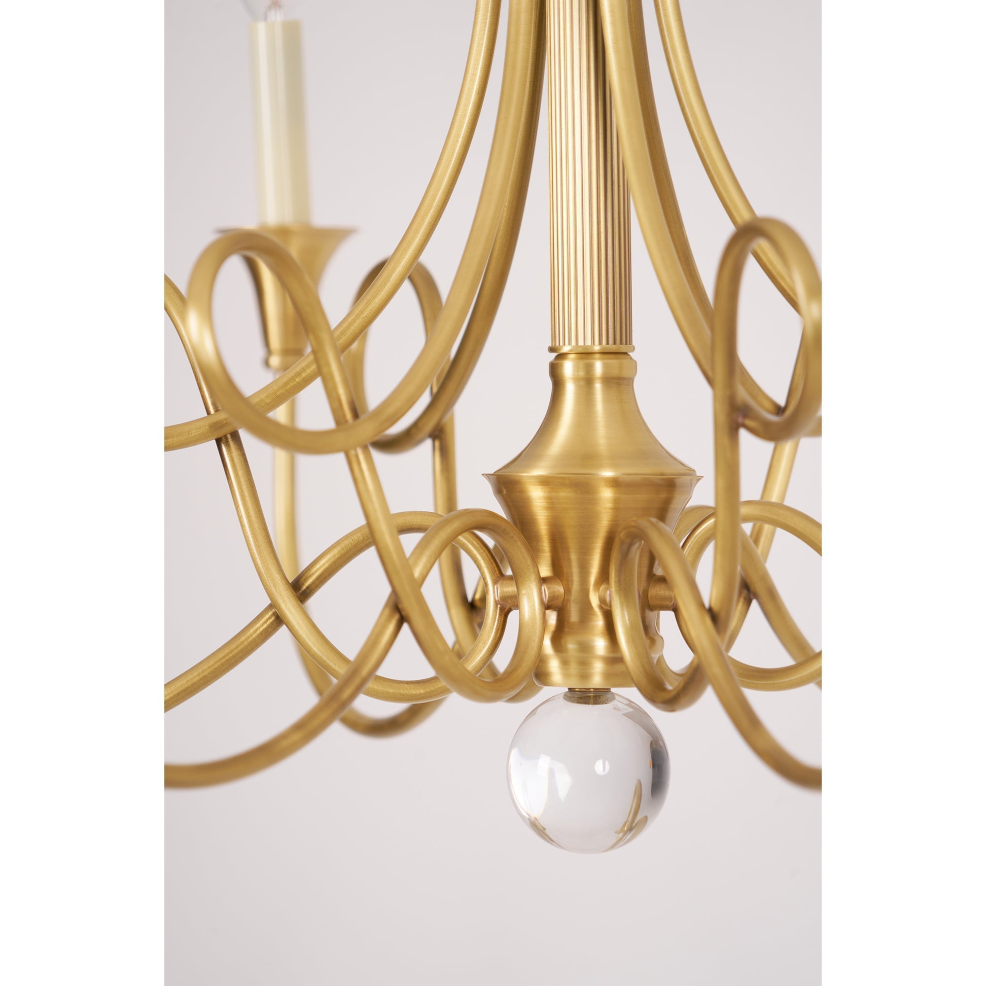 Braid Chandelier Cristal Laiton Double Vintage Salon - Neutralighting