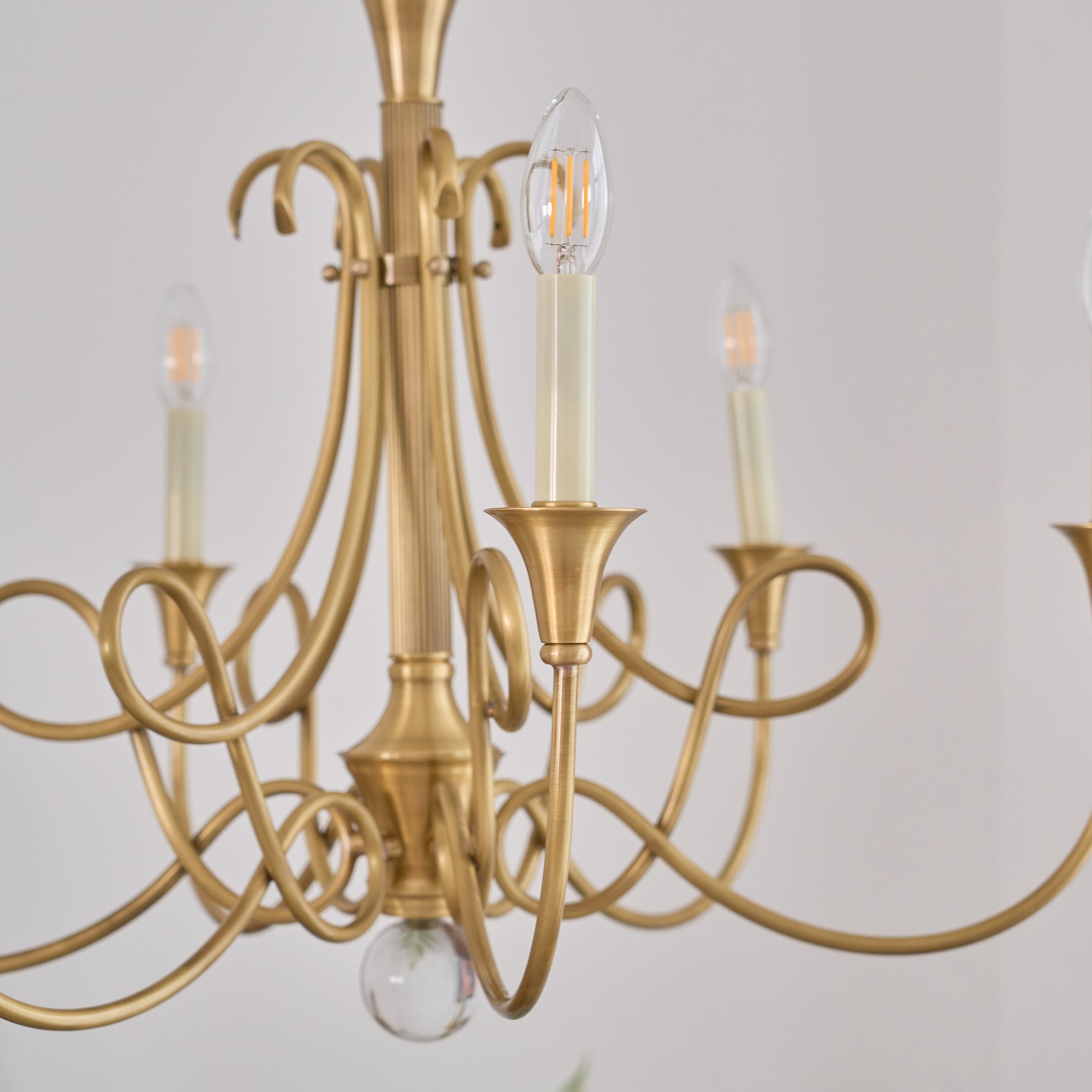 Braid Chandelier Cristal Laiton Double Vintage Salon - Neutralighting