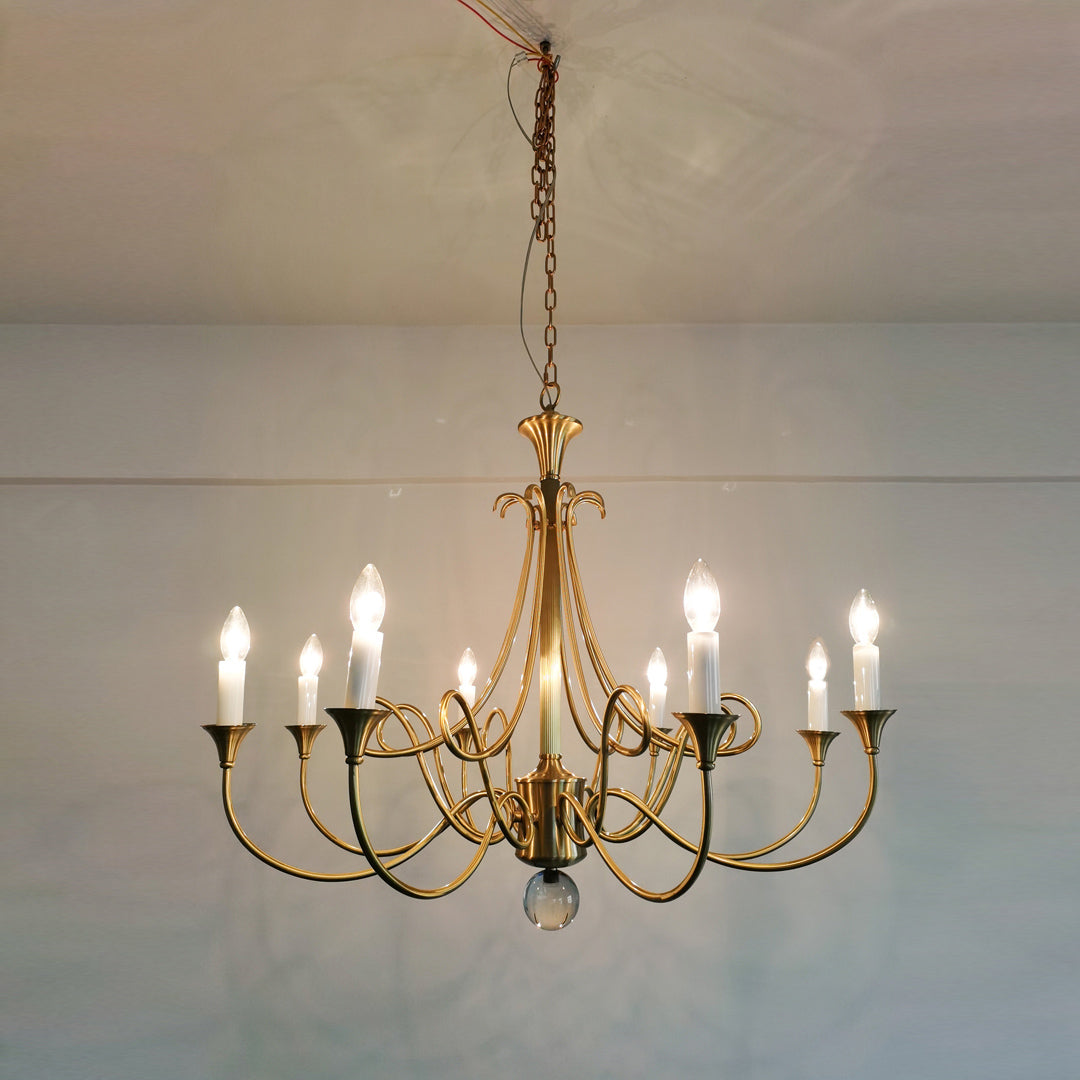 Braid Chandelier Cristal Laiton Double Vintage Salon - Neutralighting