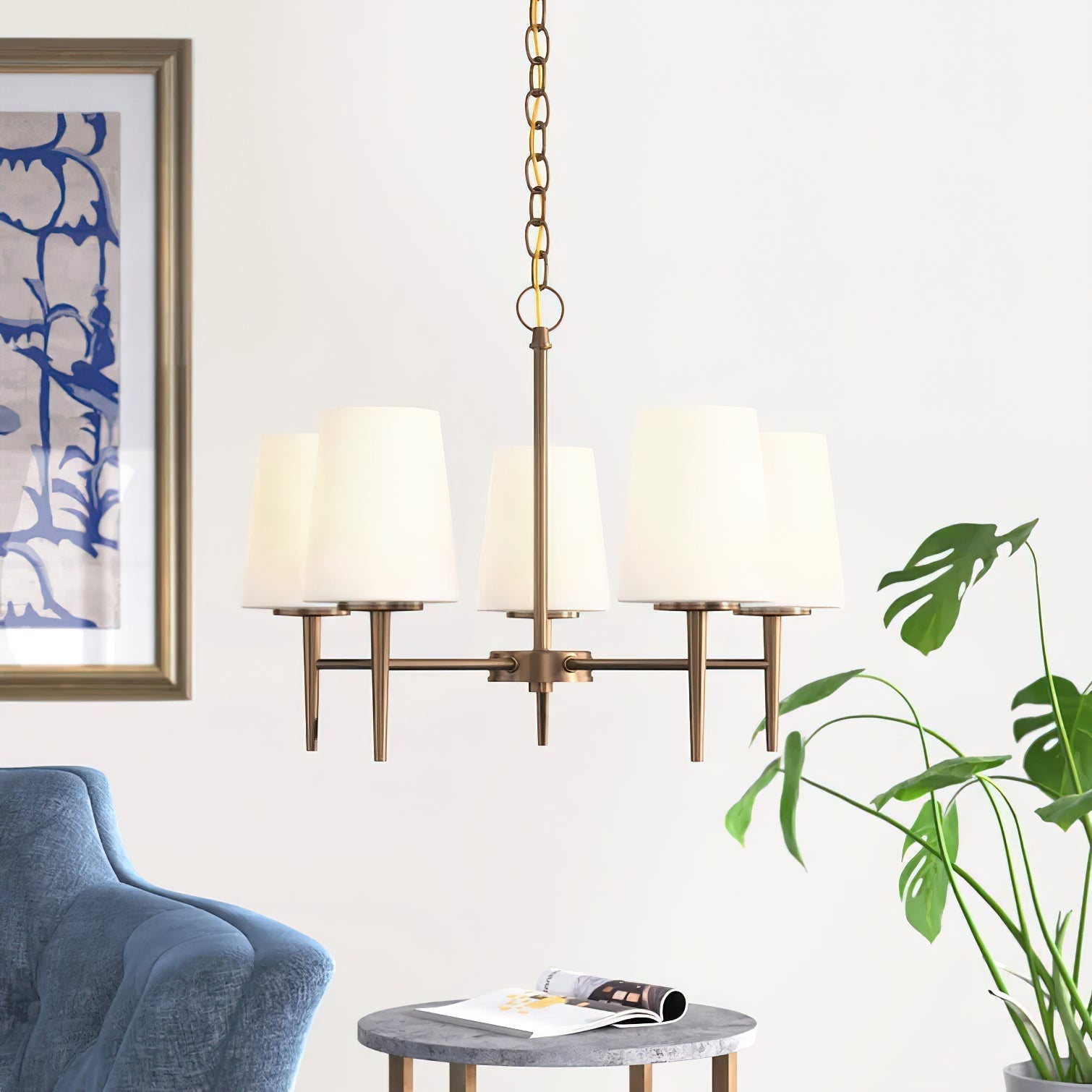 Gaze Chandelier Laiton Verre Élégance Vintage Salon - Neutralighting