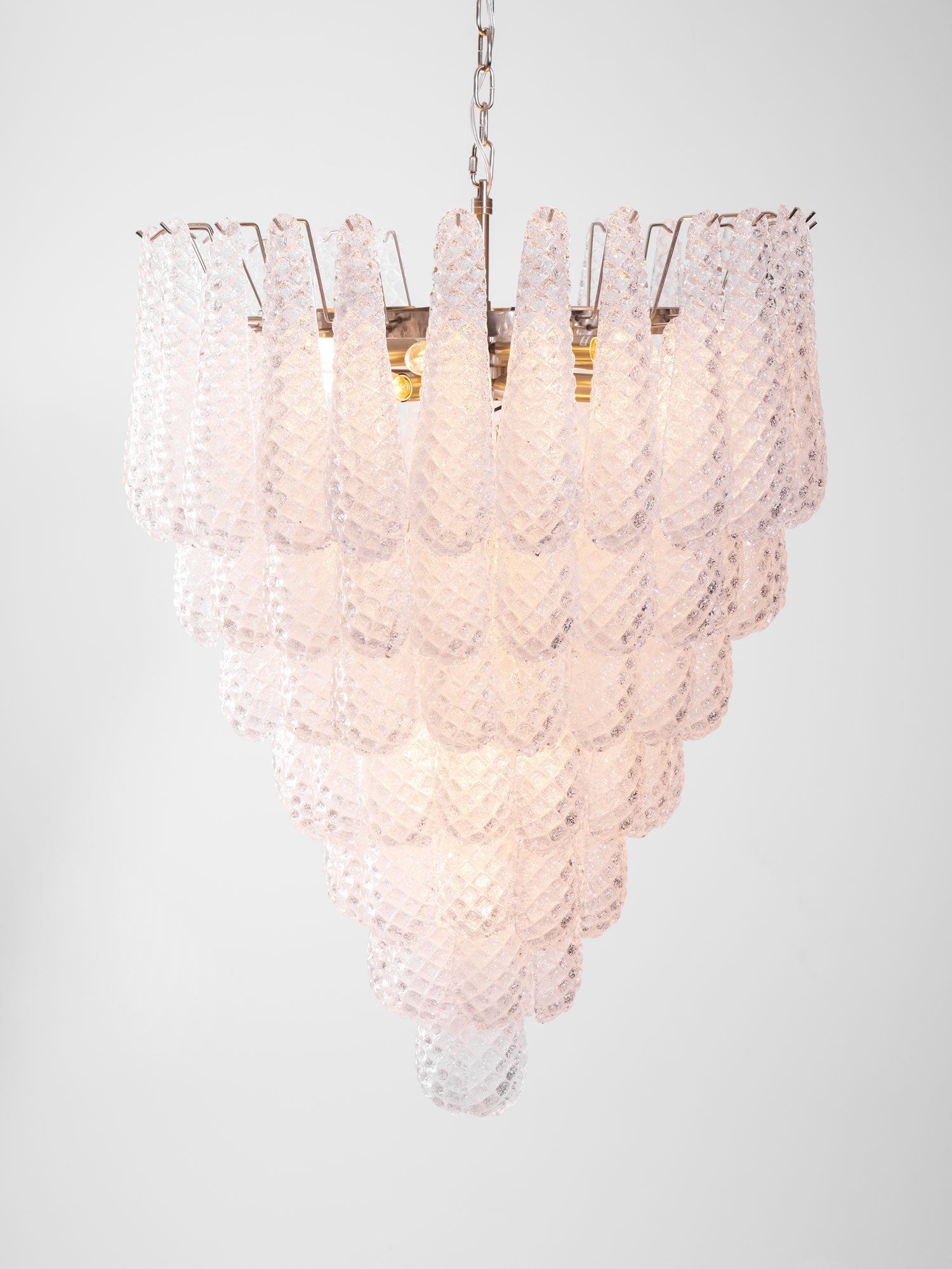 Aurora Chandelier Clear Droplets Murano Glass Waterfall Diamond - Letslighting
