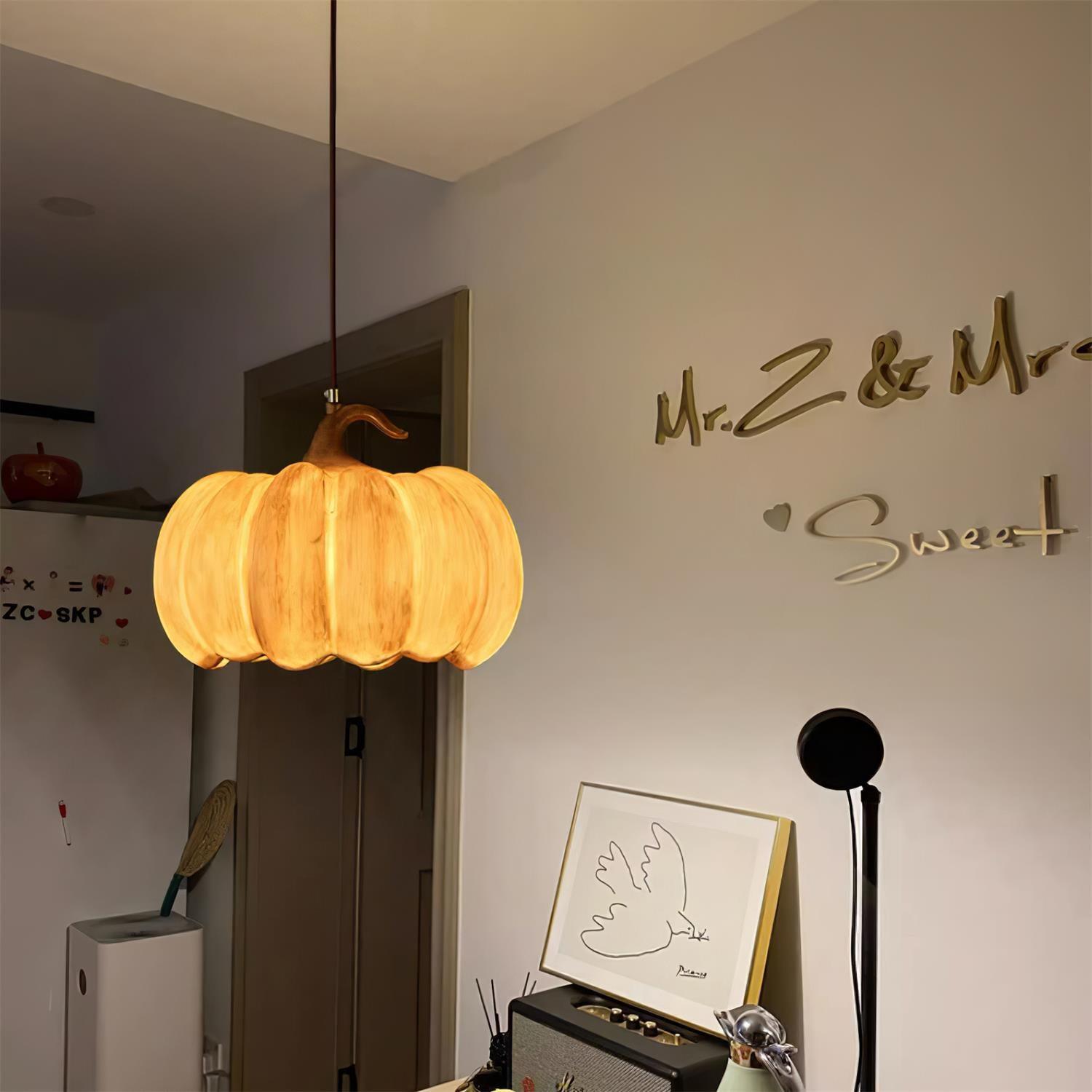 Duzy Pumpkin Pendant Lamp Resin Vintage Japanese - Letslighting