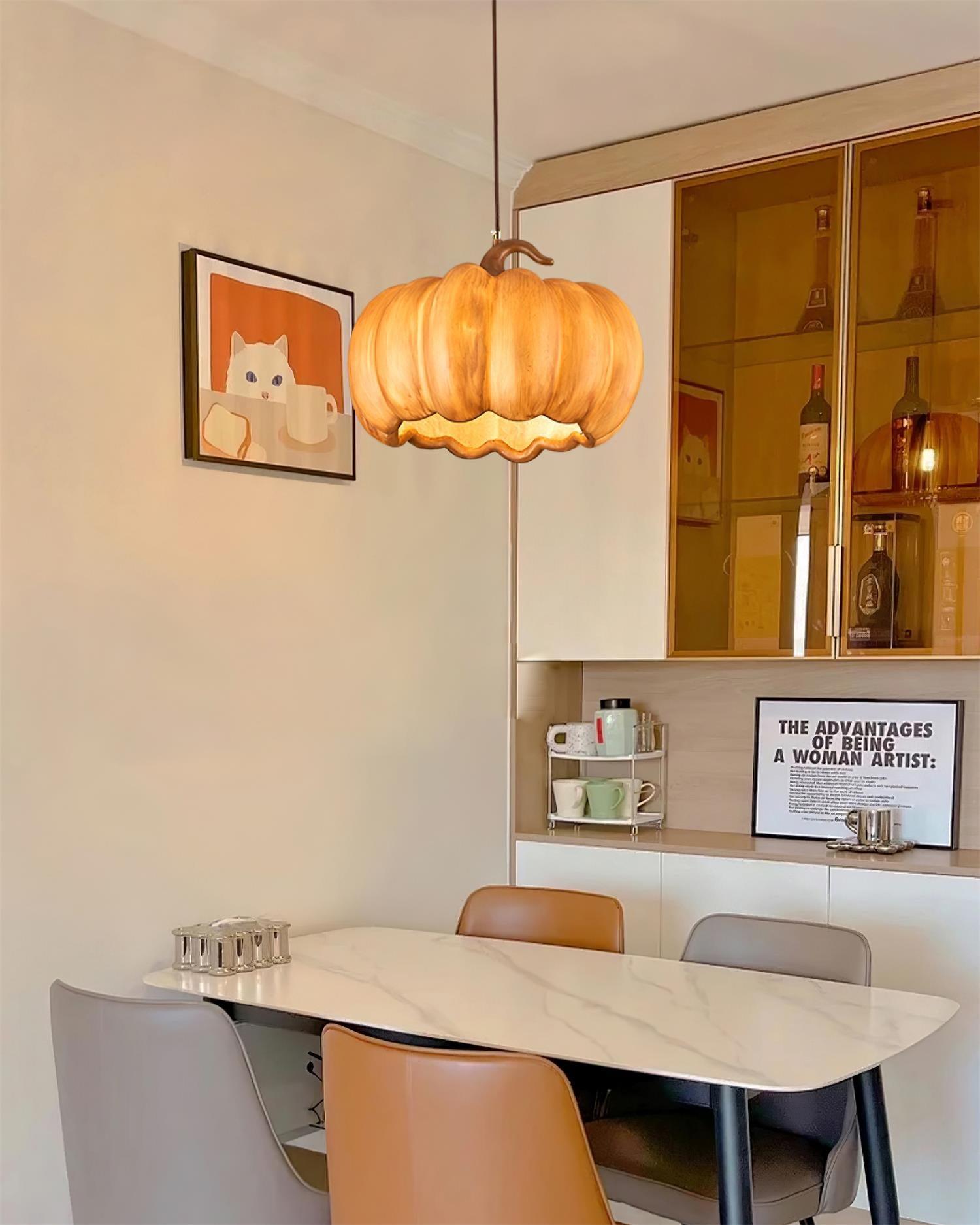 Duzy Pumpkin Pendant Lamp Resin Vintage Japanese - Letslighting