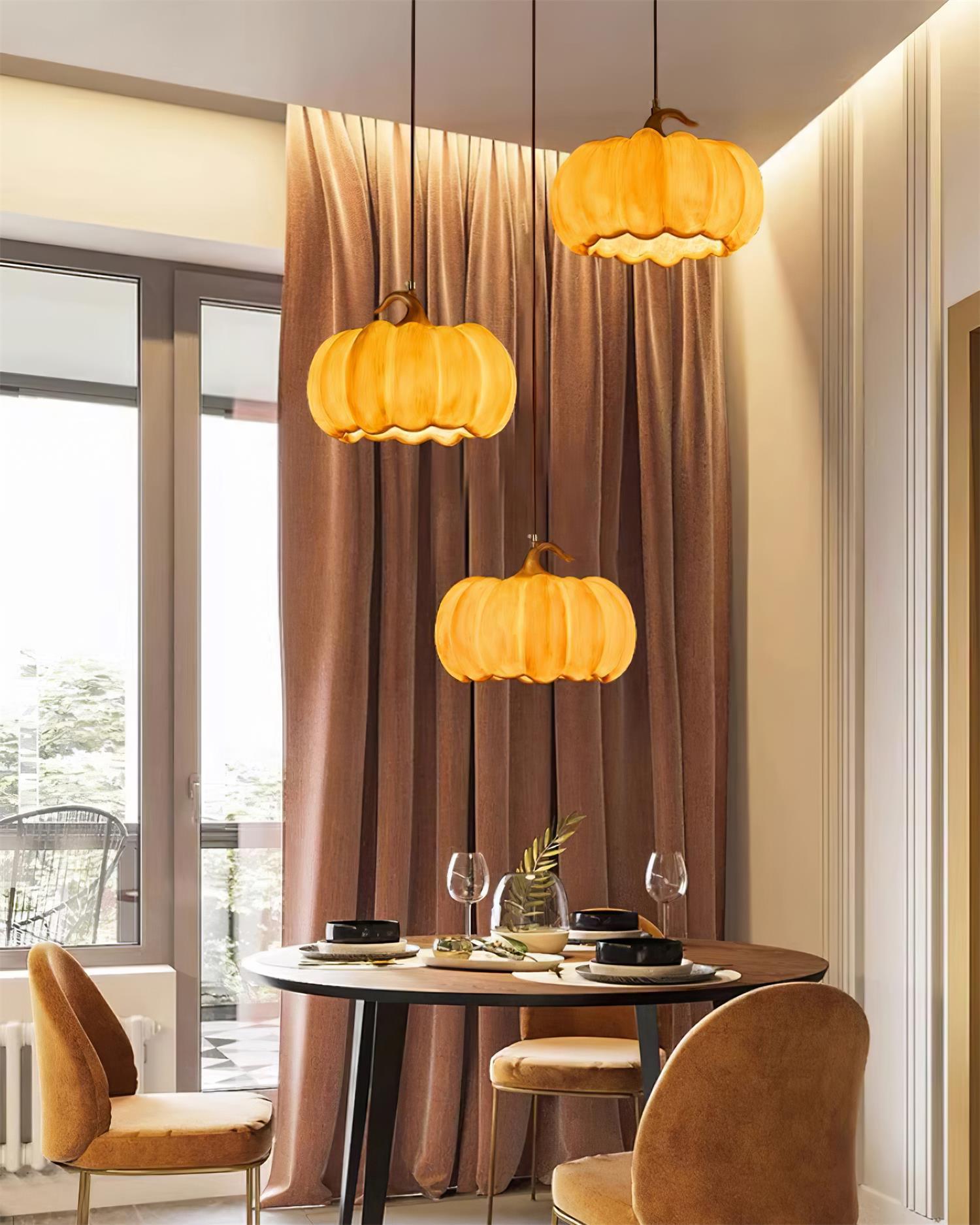Duzy Pumpkin Pendant Lamp Resin Vintage Japanese - Letslighting