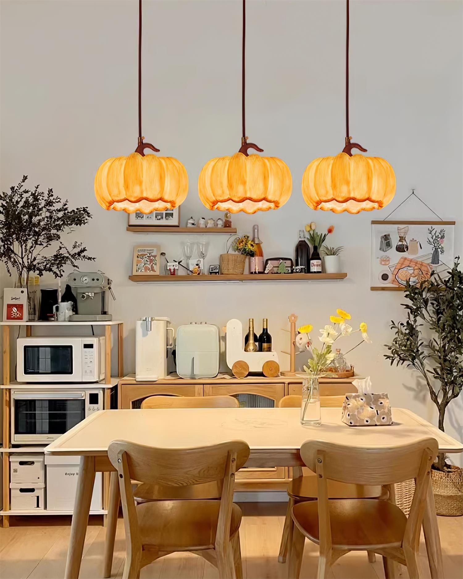 Duzy Pumpkin Pendant Lamp Resin Vintage Japanese - Letslighting