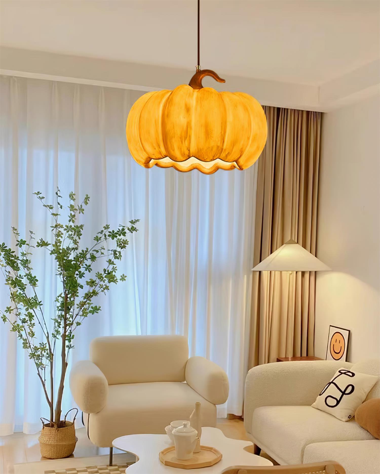 Duzy Pumpkin Pendant Lamp Resin Vintage Japanese - Letslighting