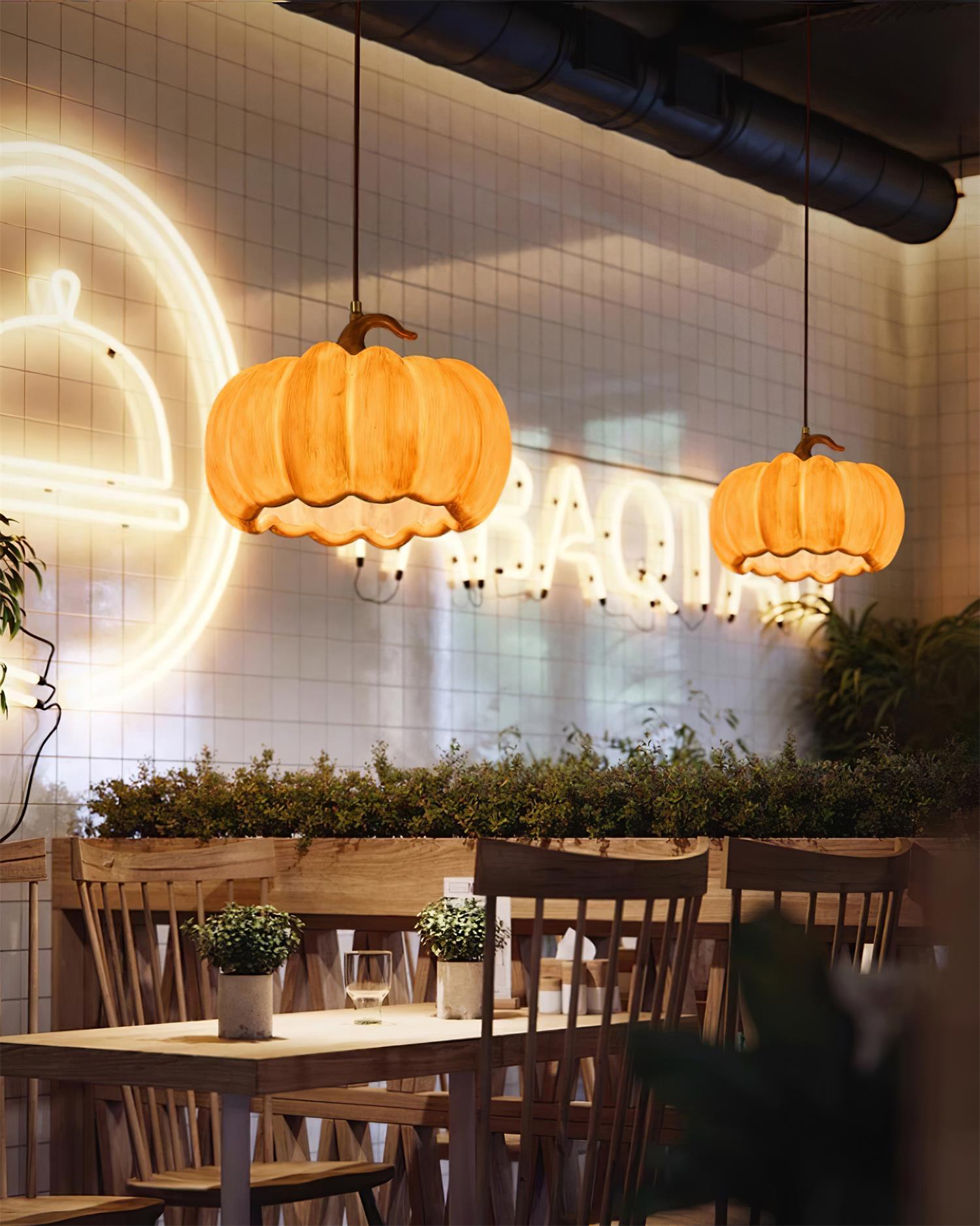 Duzy Pumpkin Pendant Lamp Resin Vintage Japanese - Letslighting