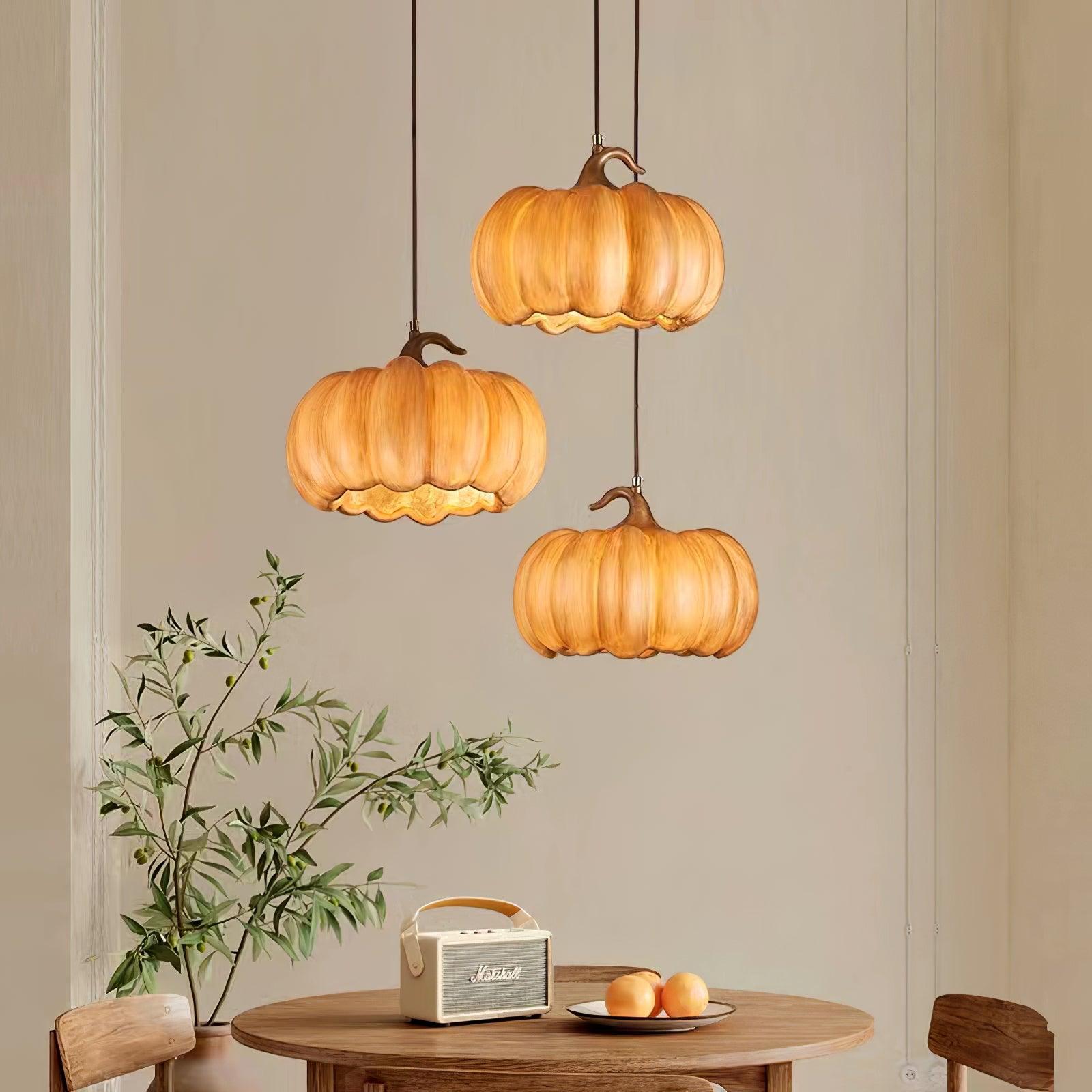 Duzy Pumpkin Pendant Lamp Resin Vintage Japanese - Letslighting