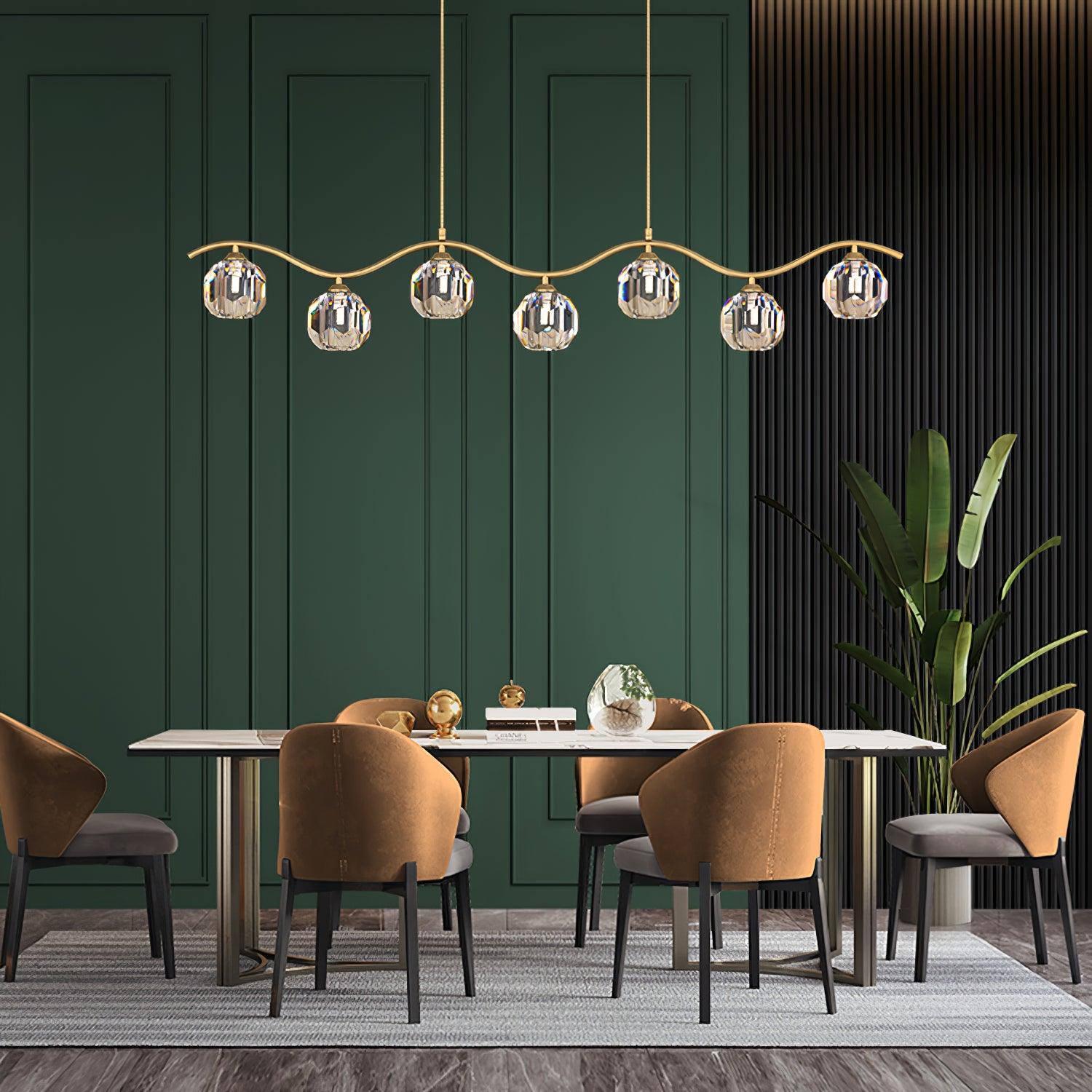 Lustra Chandelier Cuivre et Cristal Géométrique - Neutralighting