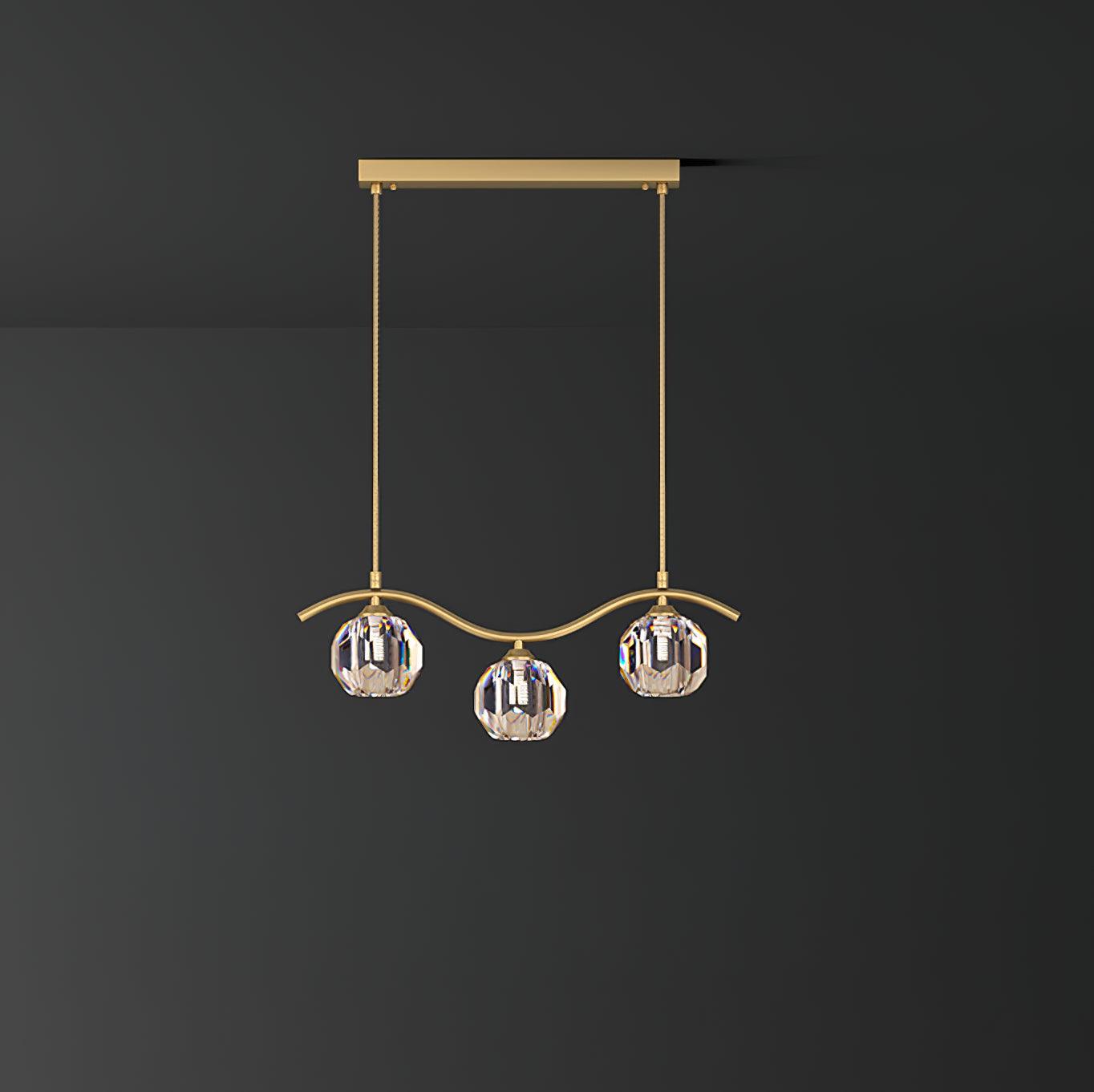 Lustra Chandelier Cuivre et Cristal Géométrique - Neutralighting