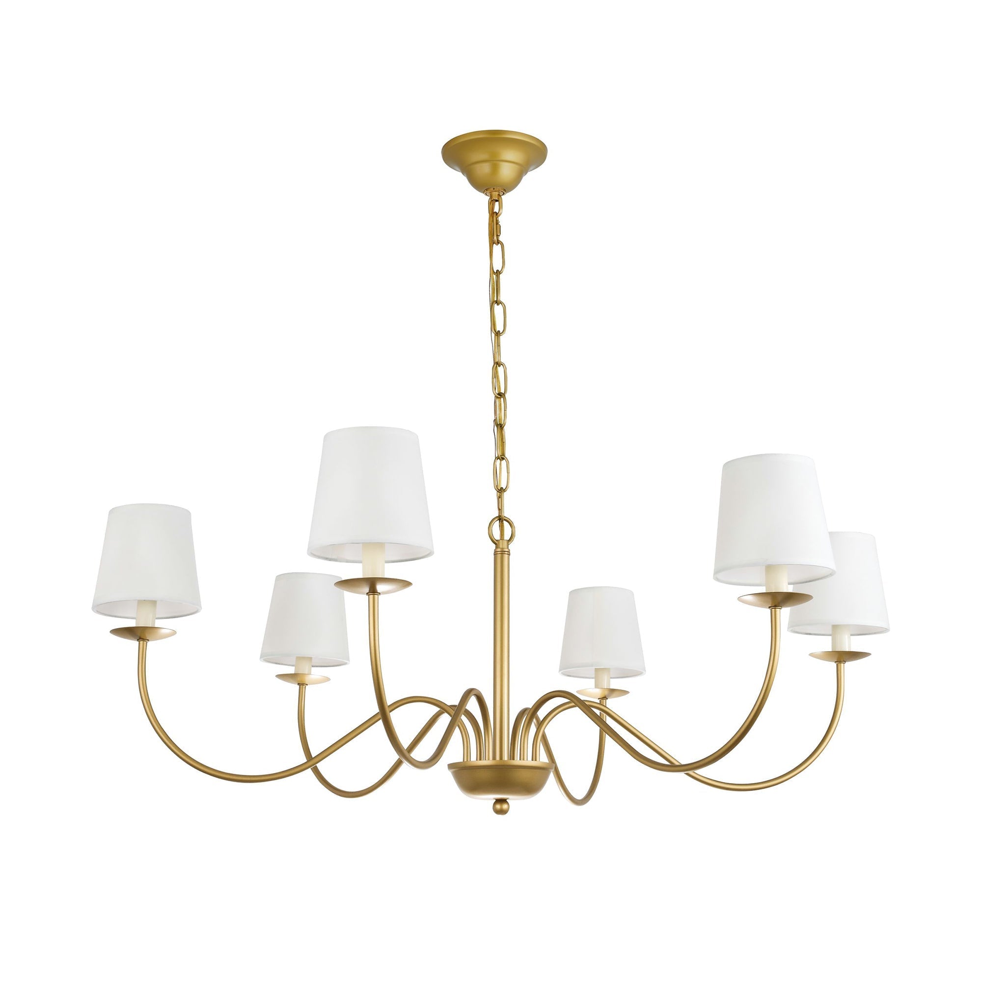 Amble Vintage Industrial Brass Fabric Chandelier - Lamp Copper