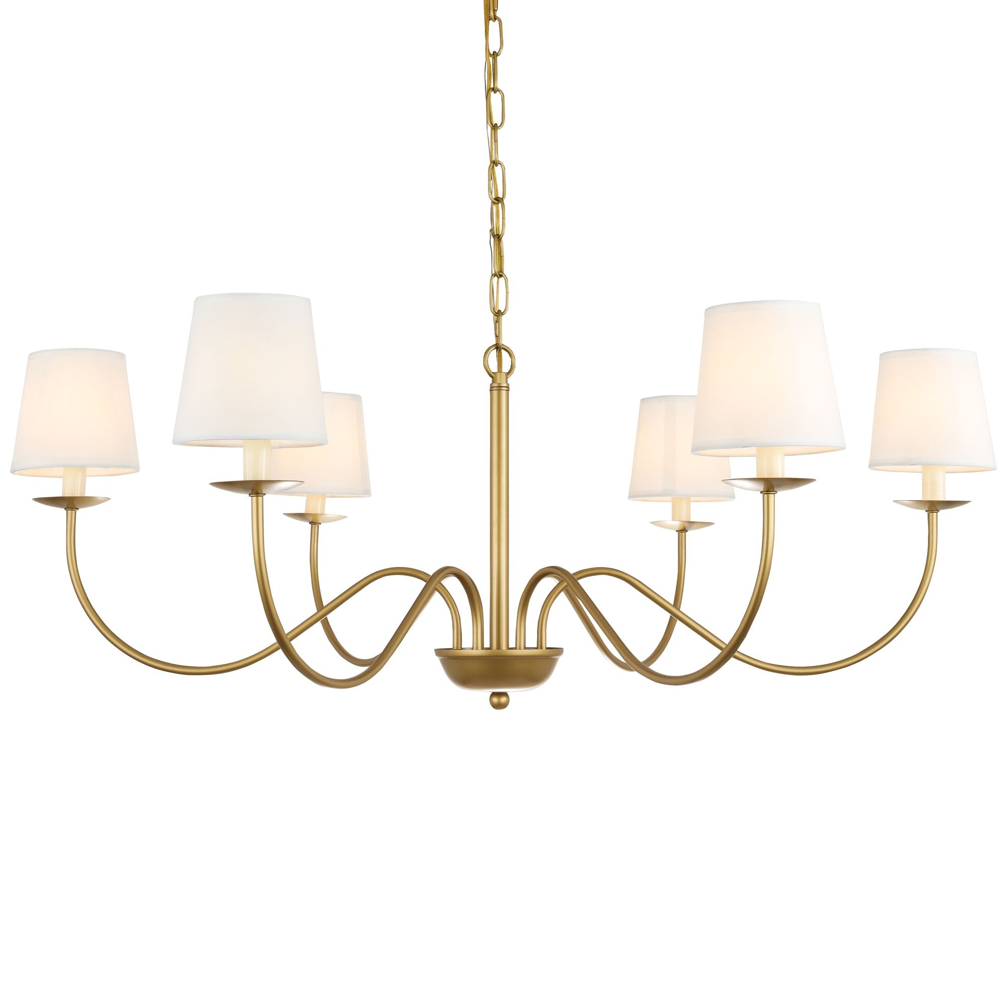 Amble Vintage Industrial Brass Fabric Chandelier - Lamp Copper