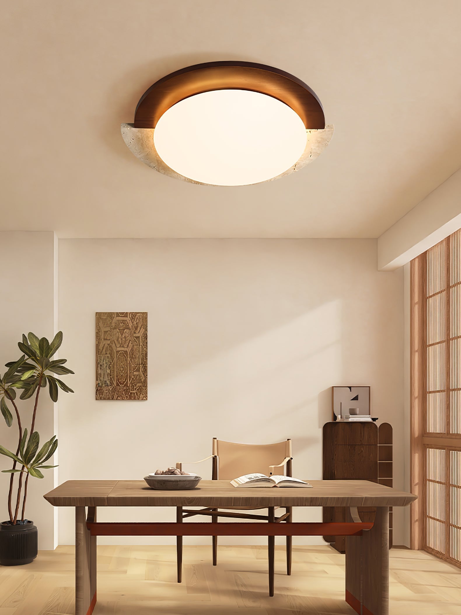 Ivnoran Arc-Bord Travertin Plafonnier - Neutralighting