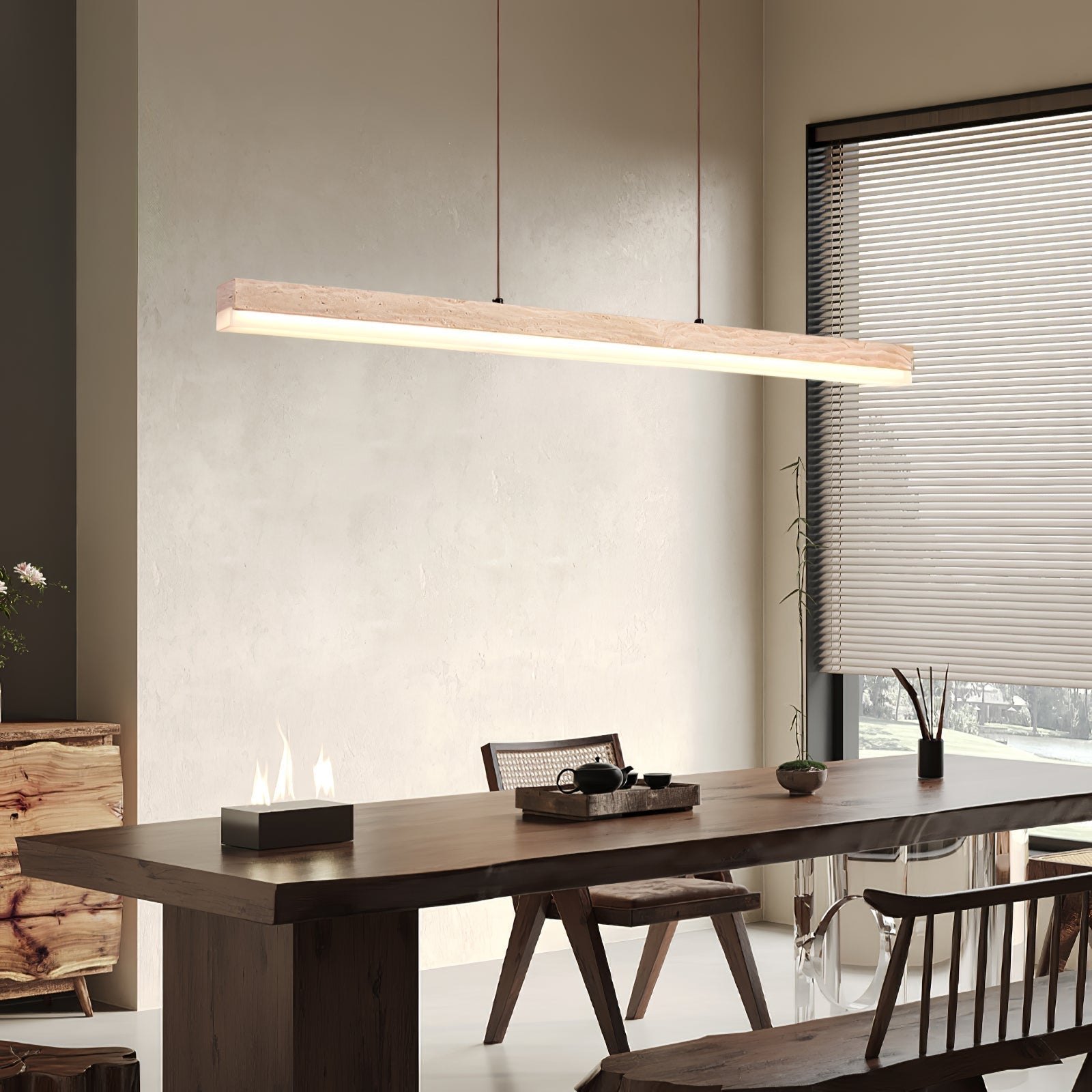 Ivsoryra Lampe Suspendue Rectangulaire en Travertin - Neutralighting