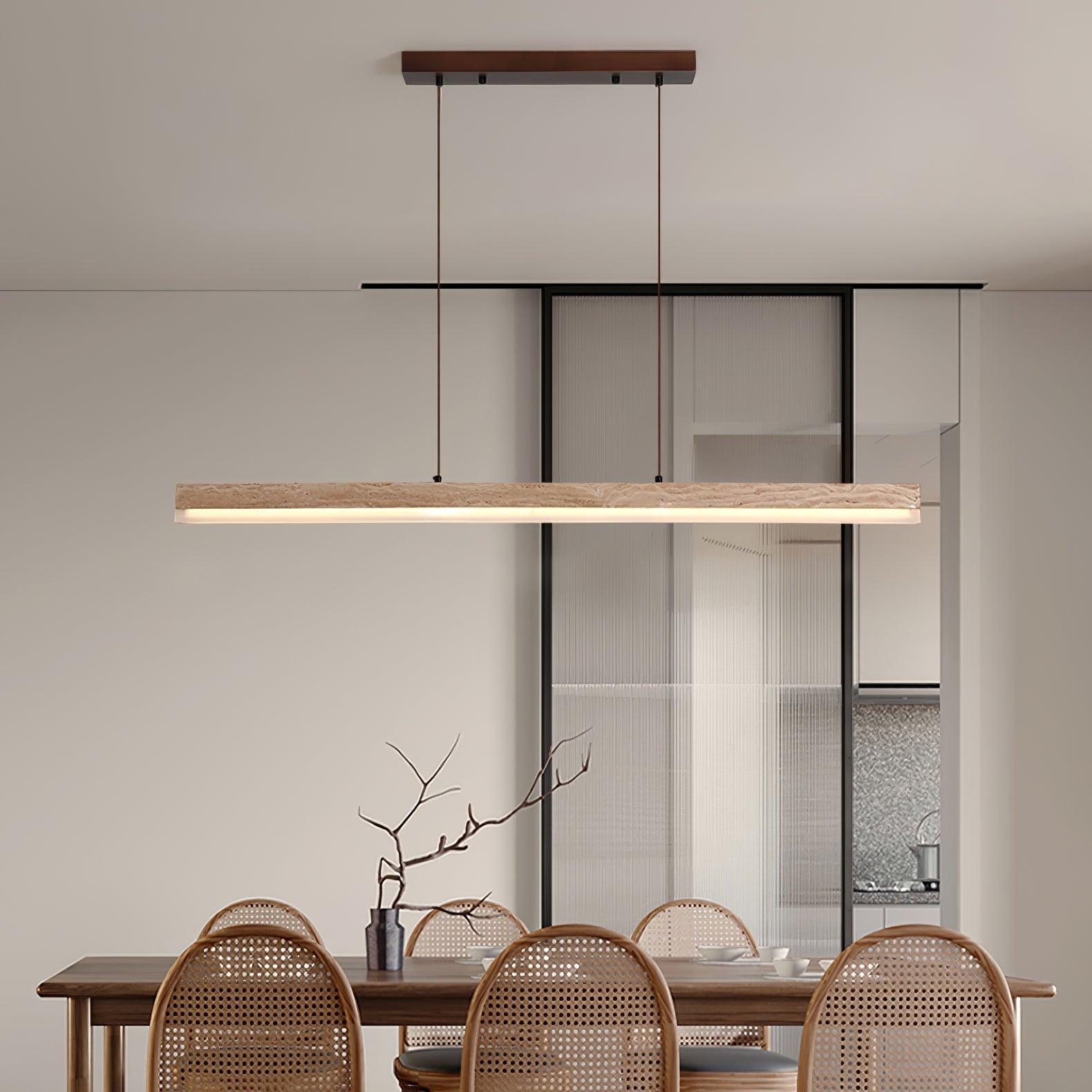 Ivsoryra Lampe Suspendue Rectangulaire en Travertin - Neutralighting