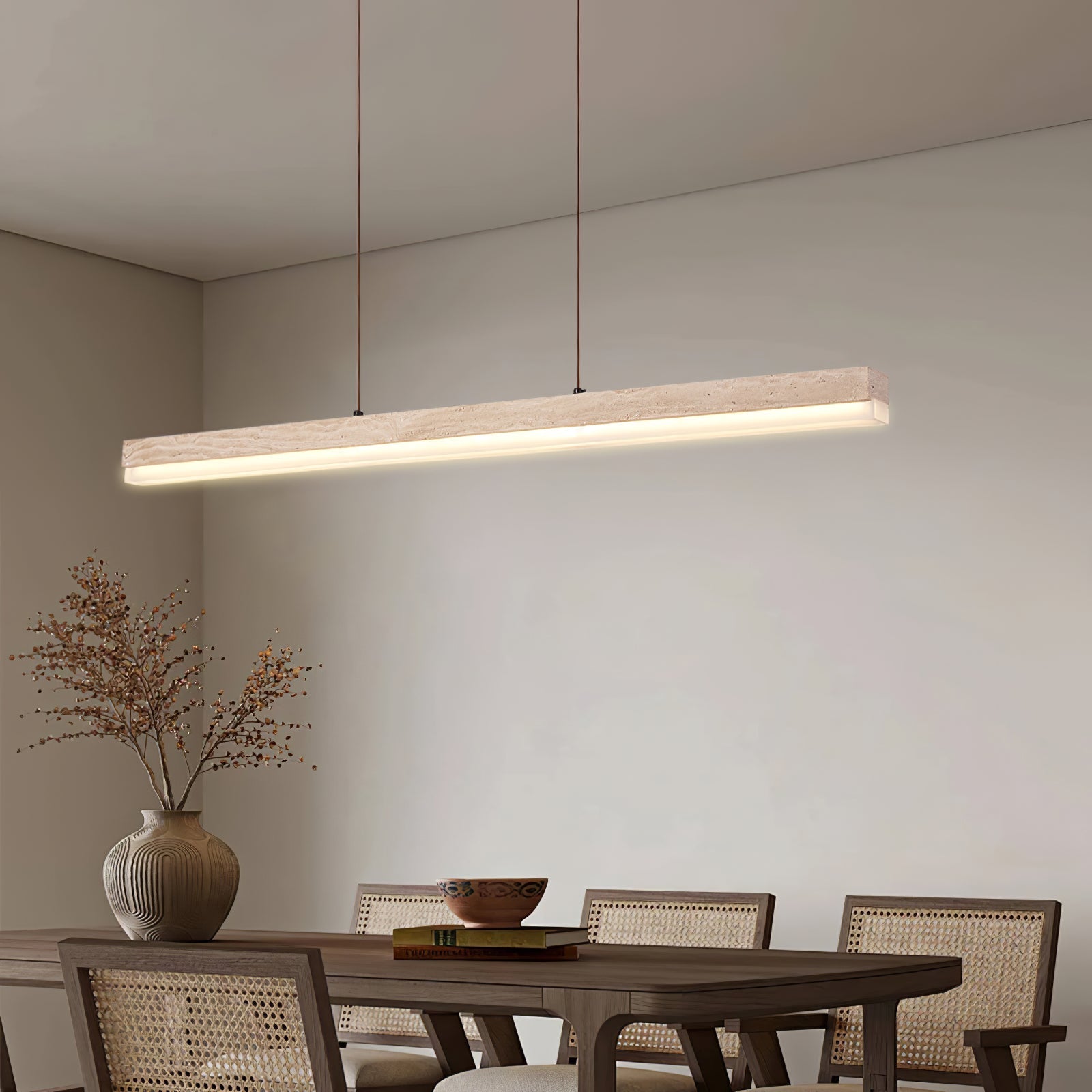 Ivsoryra Lampe Suspendue Rectangulaire en Travertin - Neutralighting