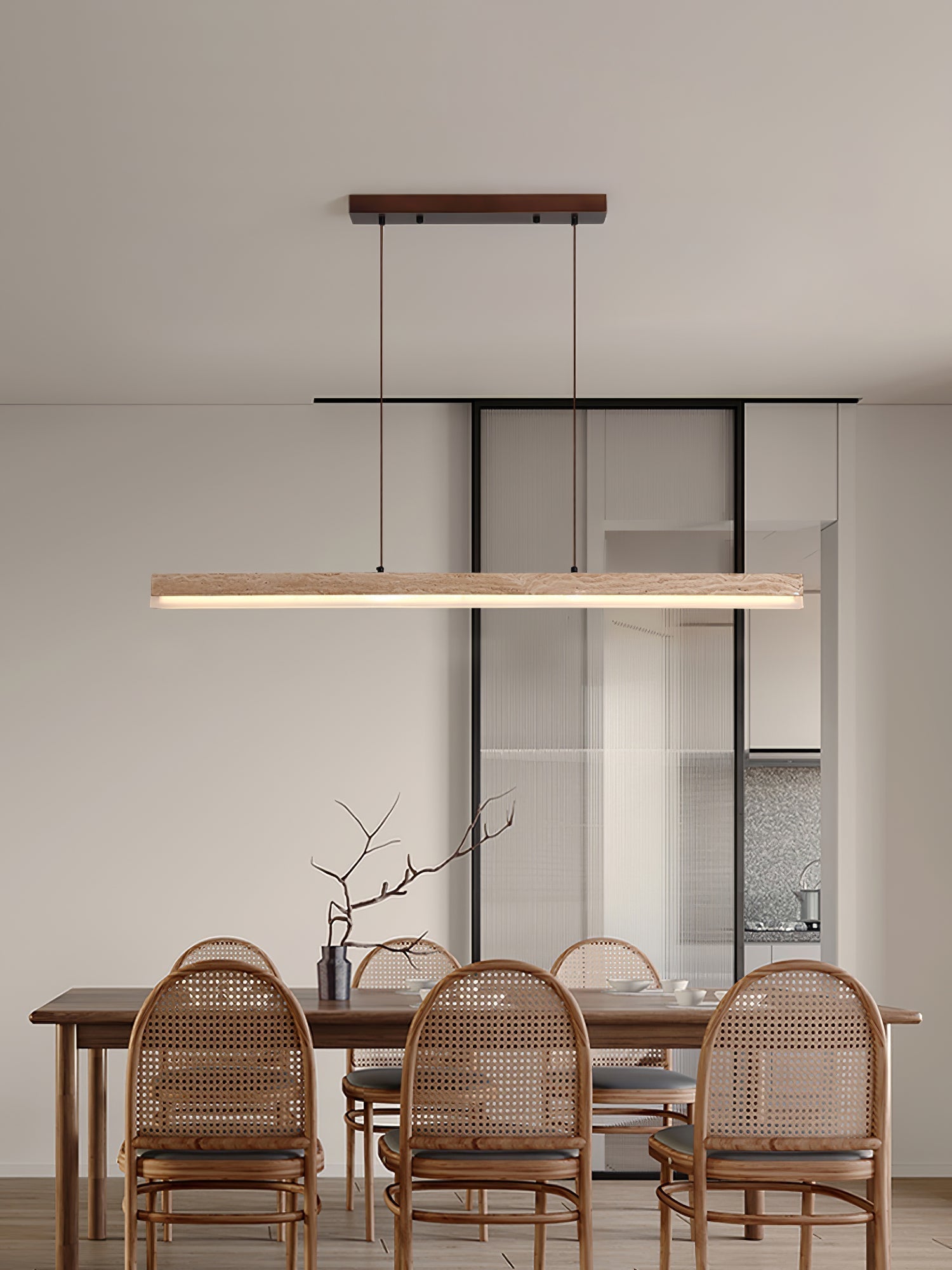 Ivsoryra Lampe Suspendue Rectangulaire en Travertin - Neutralighting