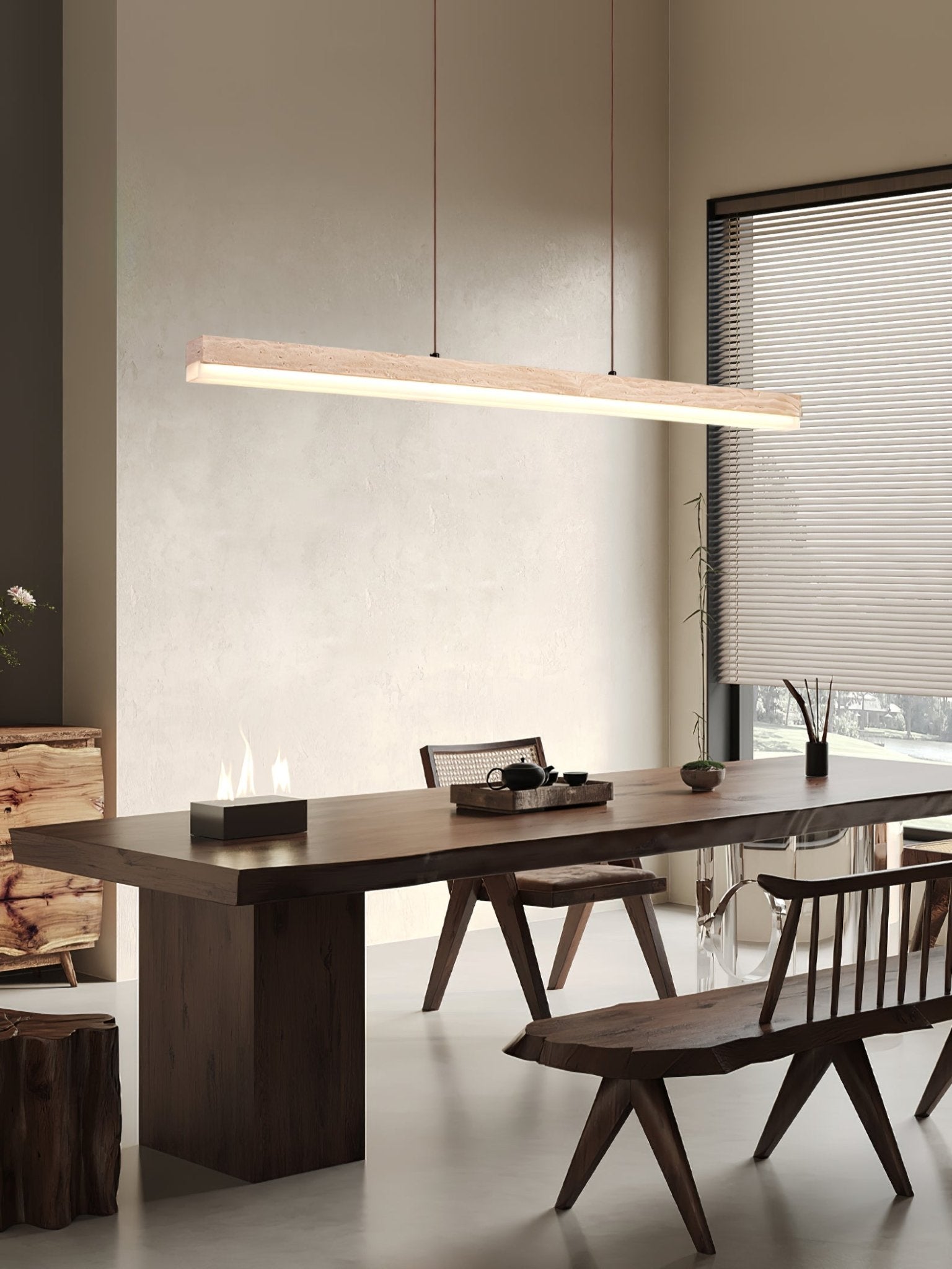 Ivsoryra Lampe Suspendue Rectangulaire en Travertin - Neutralighting