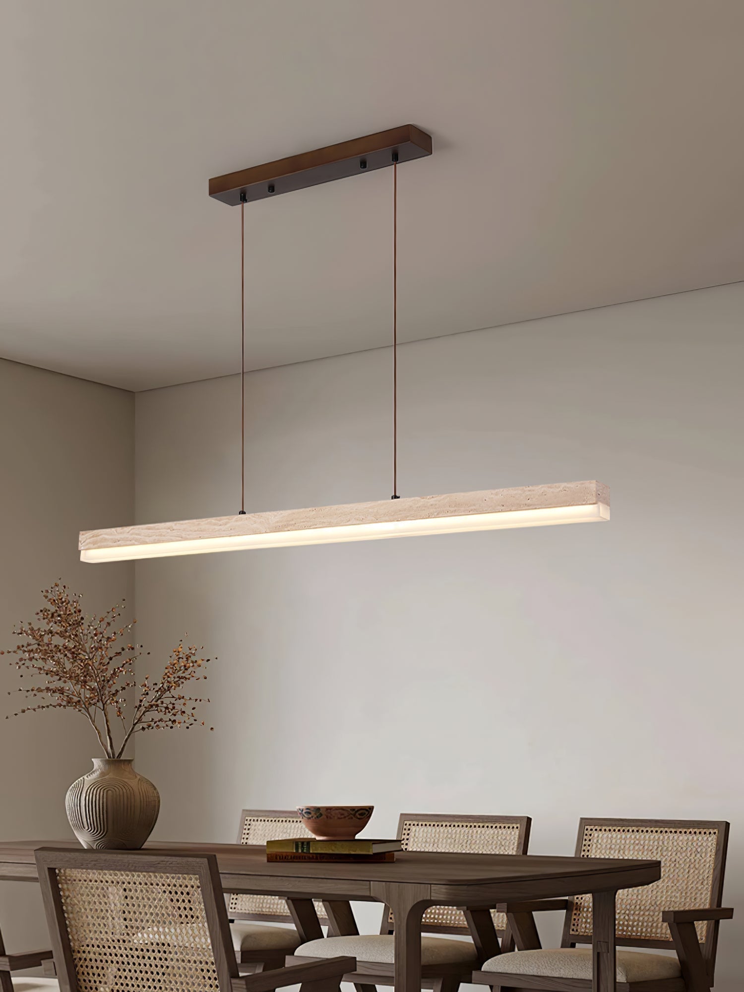Ivsoryra Lampe Suspendue Rectangulaire en Travertin - Neutralighting
