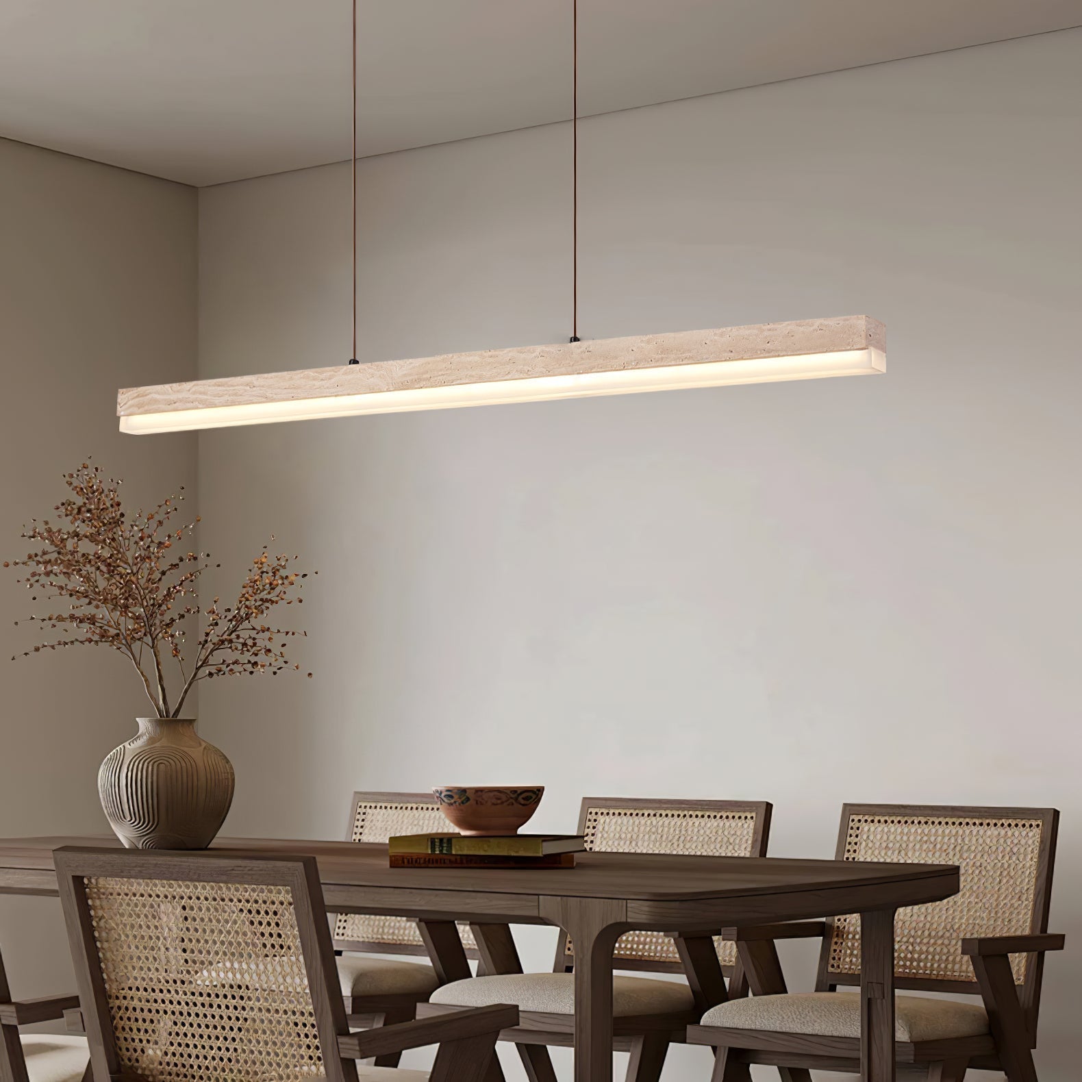 Ivsoryra Lampe Suspendue Rectangulaire en Travertin - Neutralighting