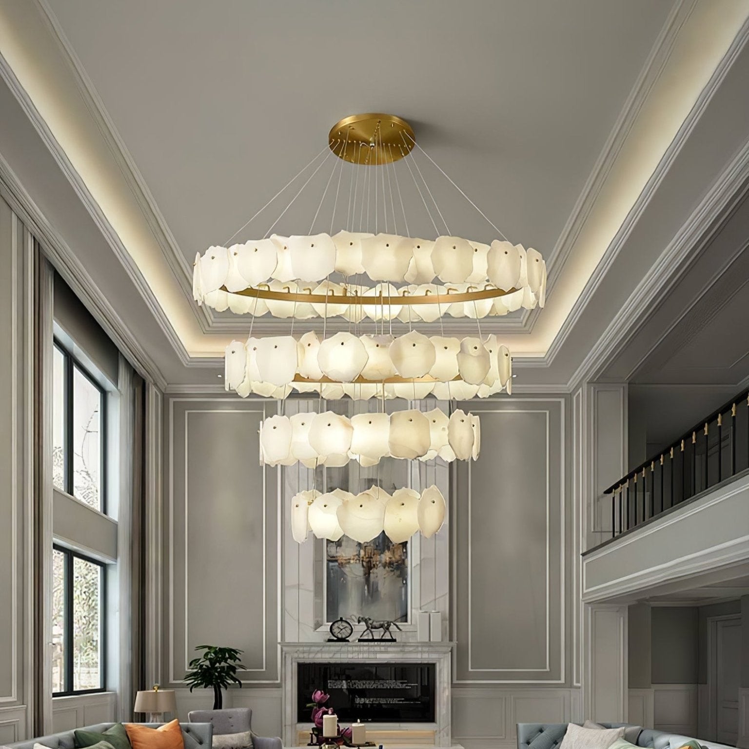 Selene Chandelier de Luxe en Albâtre - Neutralighting