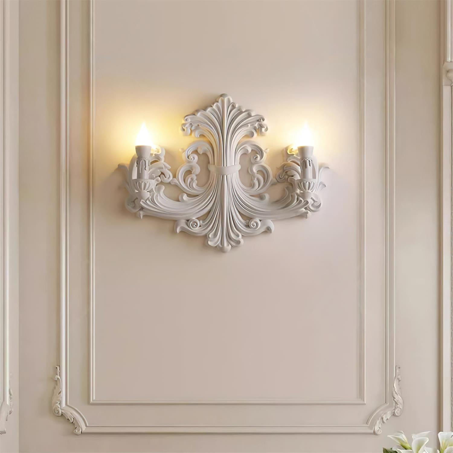 Virelli Applique Murale Sculpturale Bras en Plâtre en Forme de Bougie Éclairage Ascendant Élégant - Neutralighting