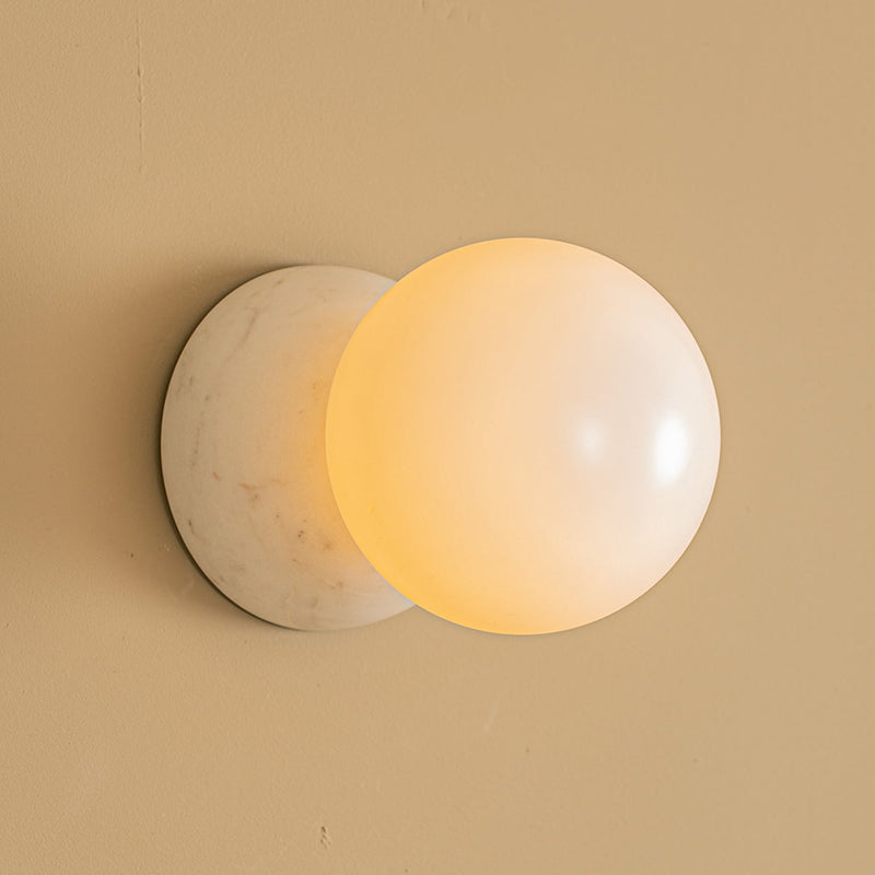 Fable Modern Minimalist Marble Glass Wall Lamp - Lamp Copper