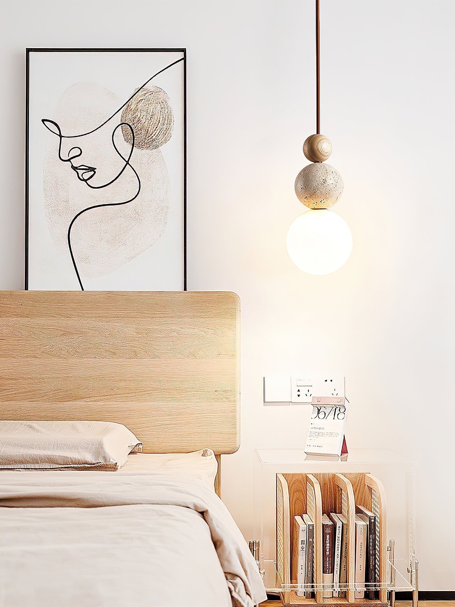 Ullaeia Sphère-Grappe Travertin Pendentif Lumière - Neutralighting