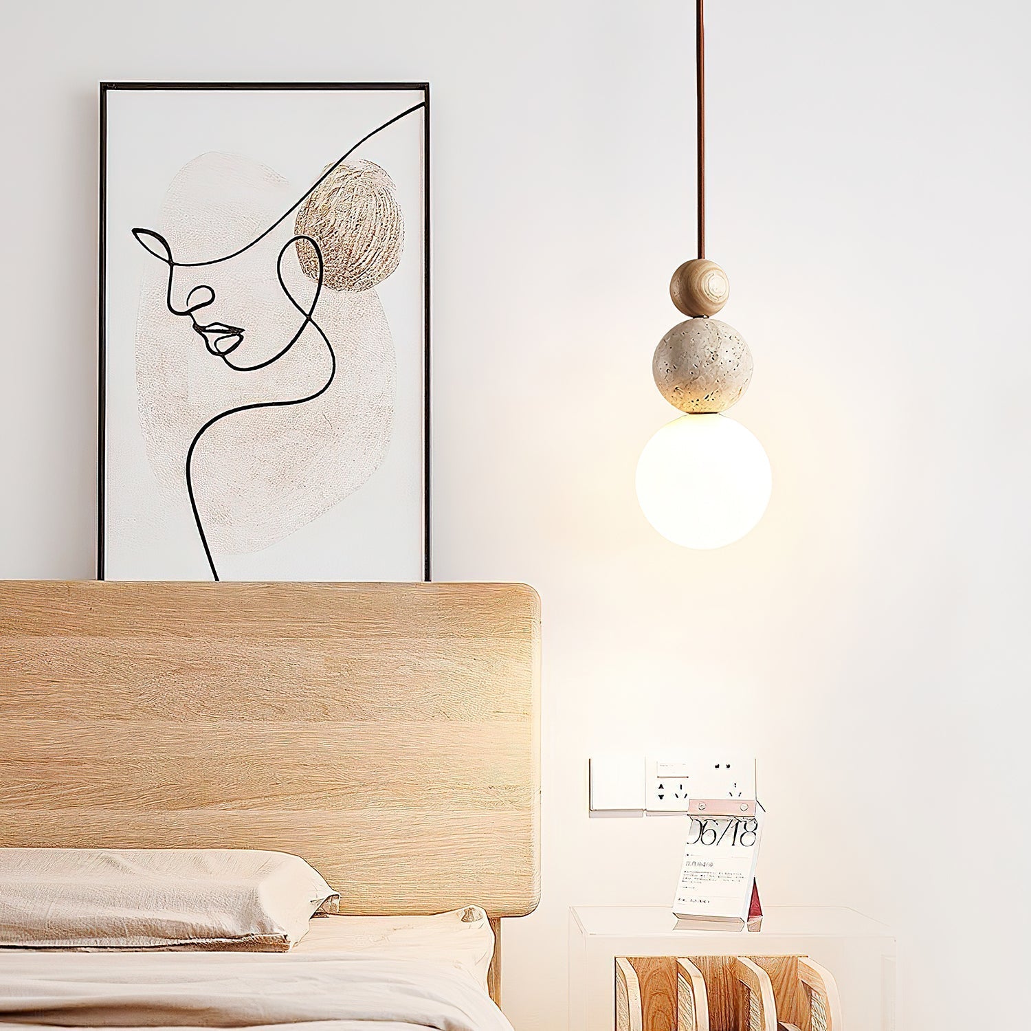 Ullaeia Sphère-Grappe Travertin Pendentif Lumière - Neutralighting