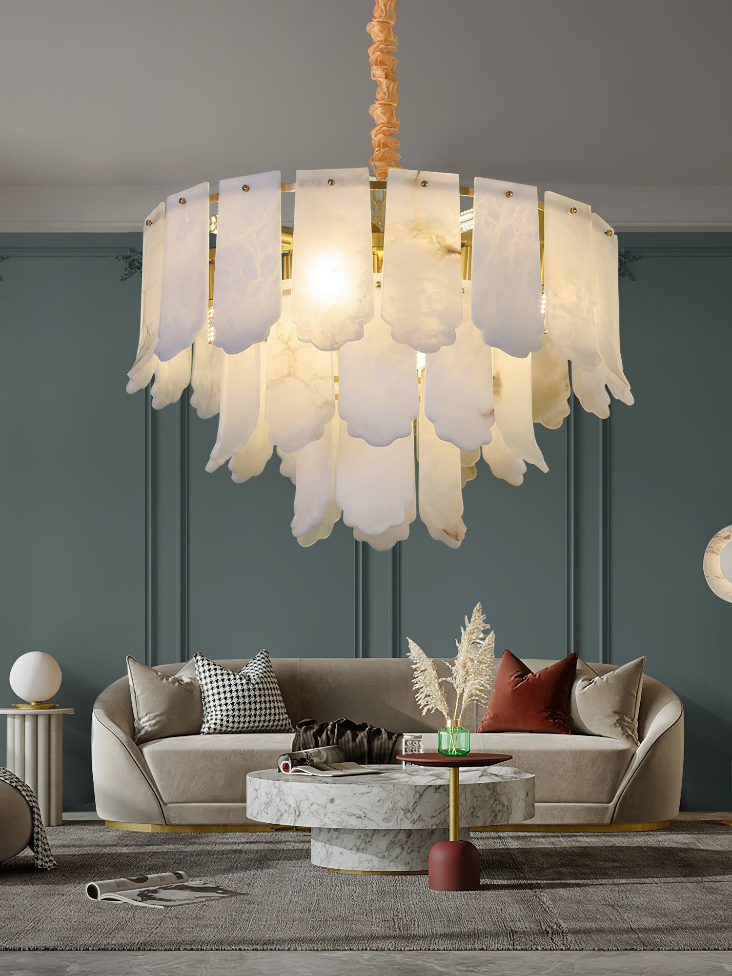 Hue Lustre Laiton Albâtre Luxe Postmoderne - Neutralighting