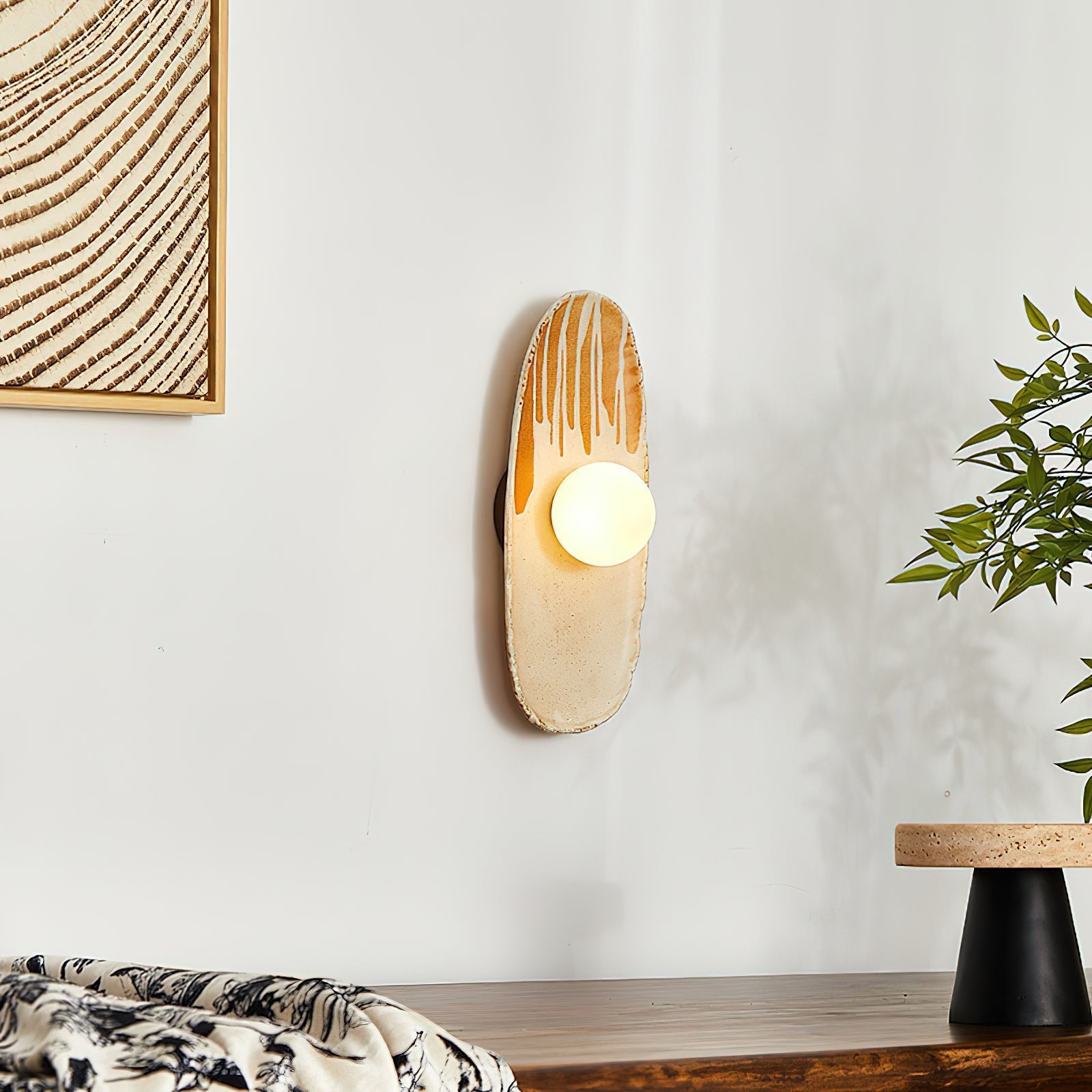 Halien Applique murale Corps en céramique Diffuseur en verre Lumière d'accent artistique - Neutralighting