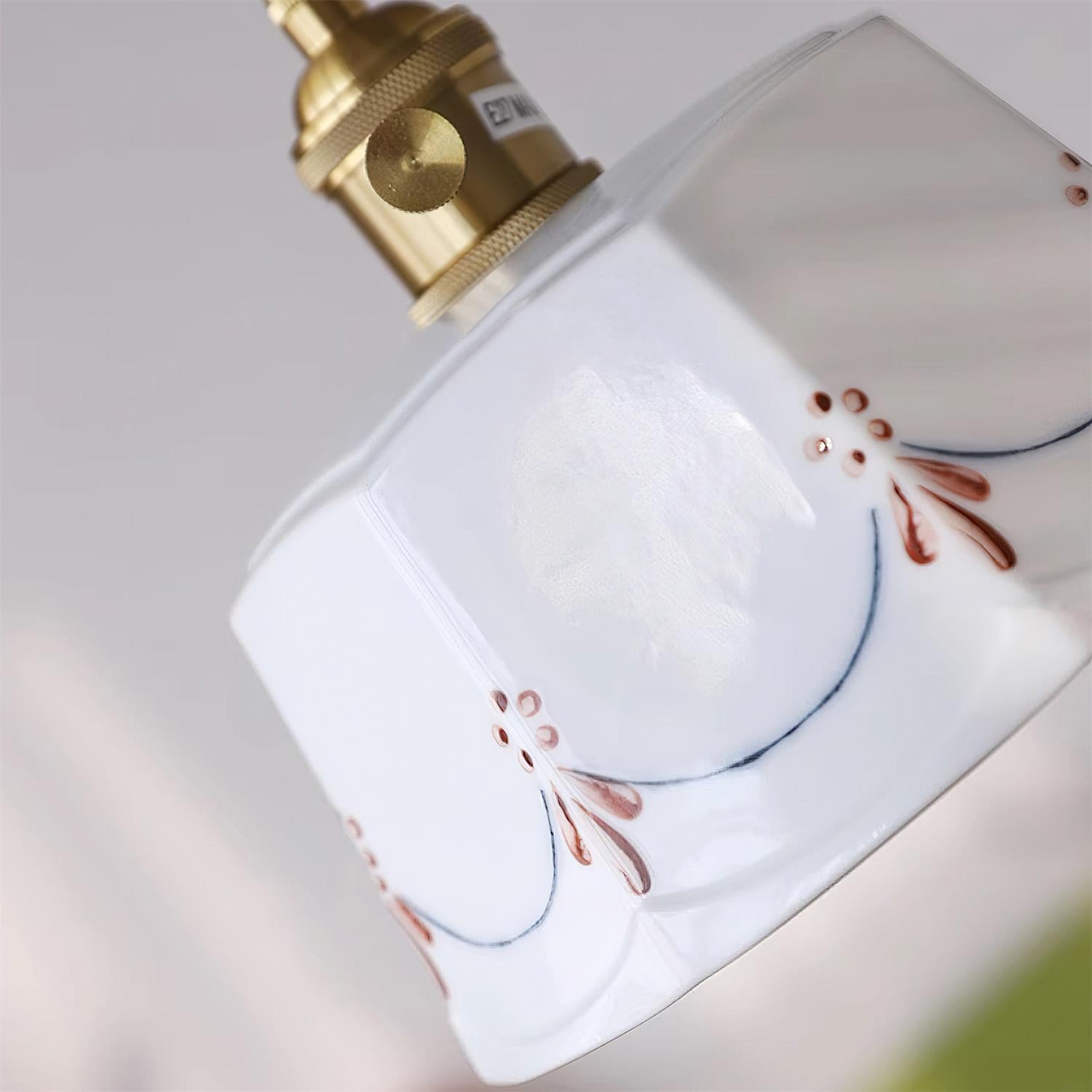 Eliana Suspension Main Peint Florale Verre Vintage - Neutralighting