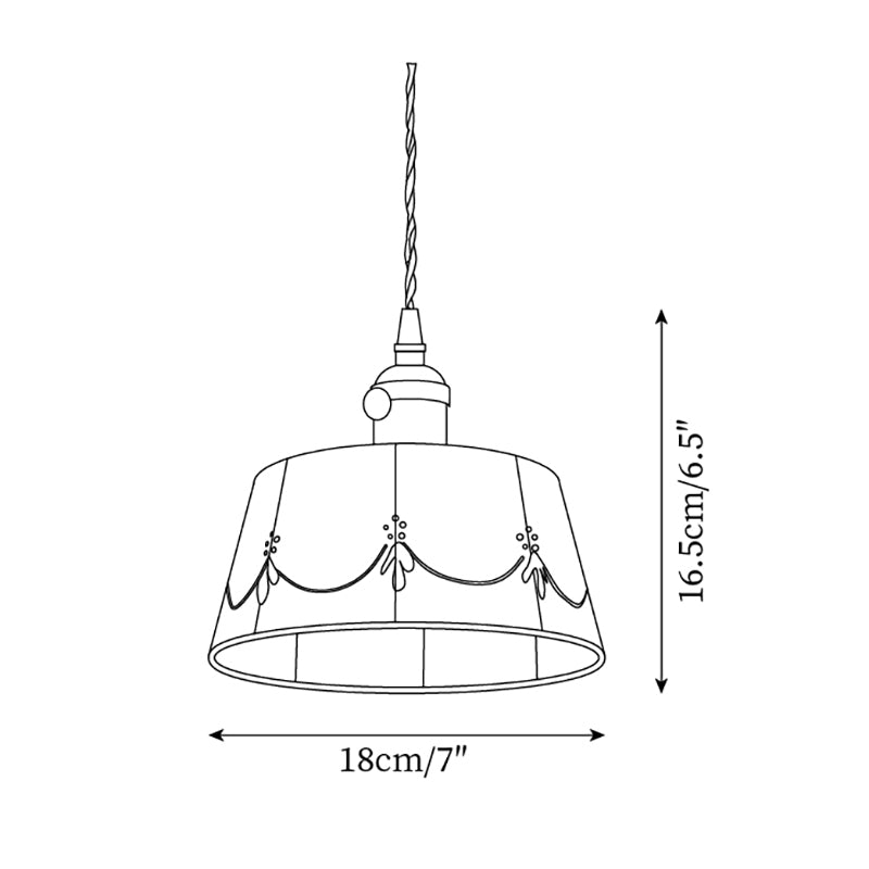 Eliana Suspension Main Peint Florale Verre Vintage - Neutralighting