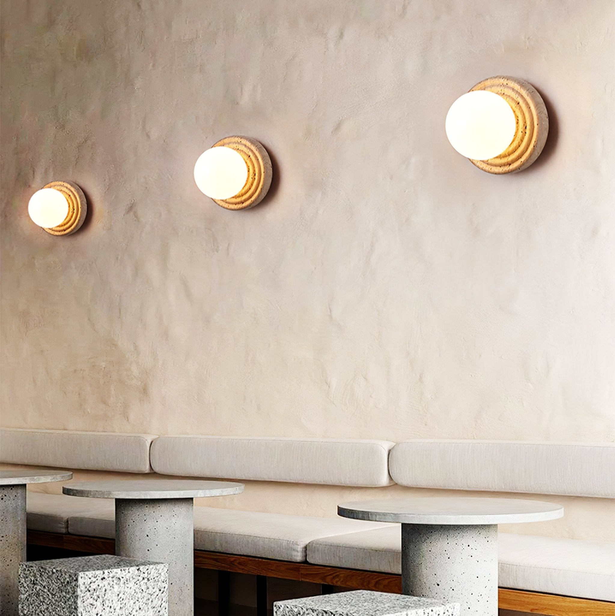 Echo Travertin Globe Applique Murale - Neutralighting
