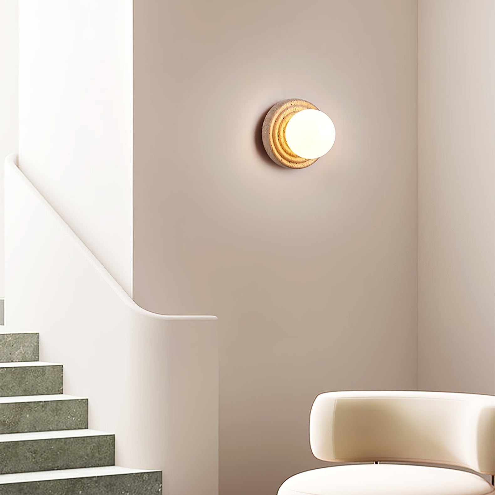 Echo Travertin Globe Applique Murale - Neutralighting