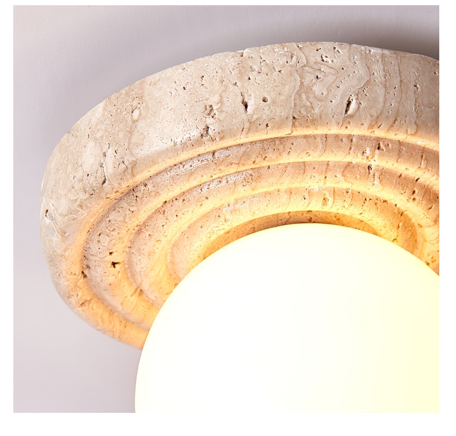 Echo Travertin Globe Applique Murale - Neutralighting