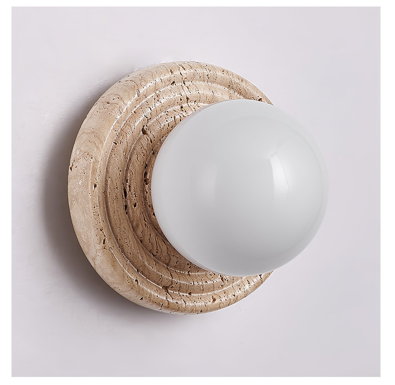 Echo Travertin Globe Applique Murale - Neutralighting