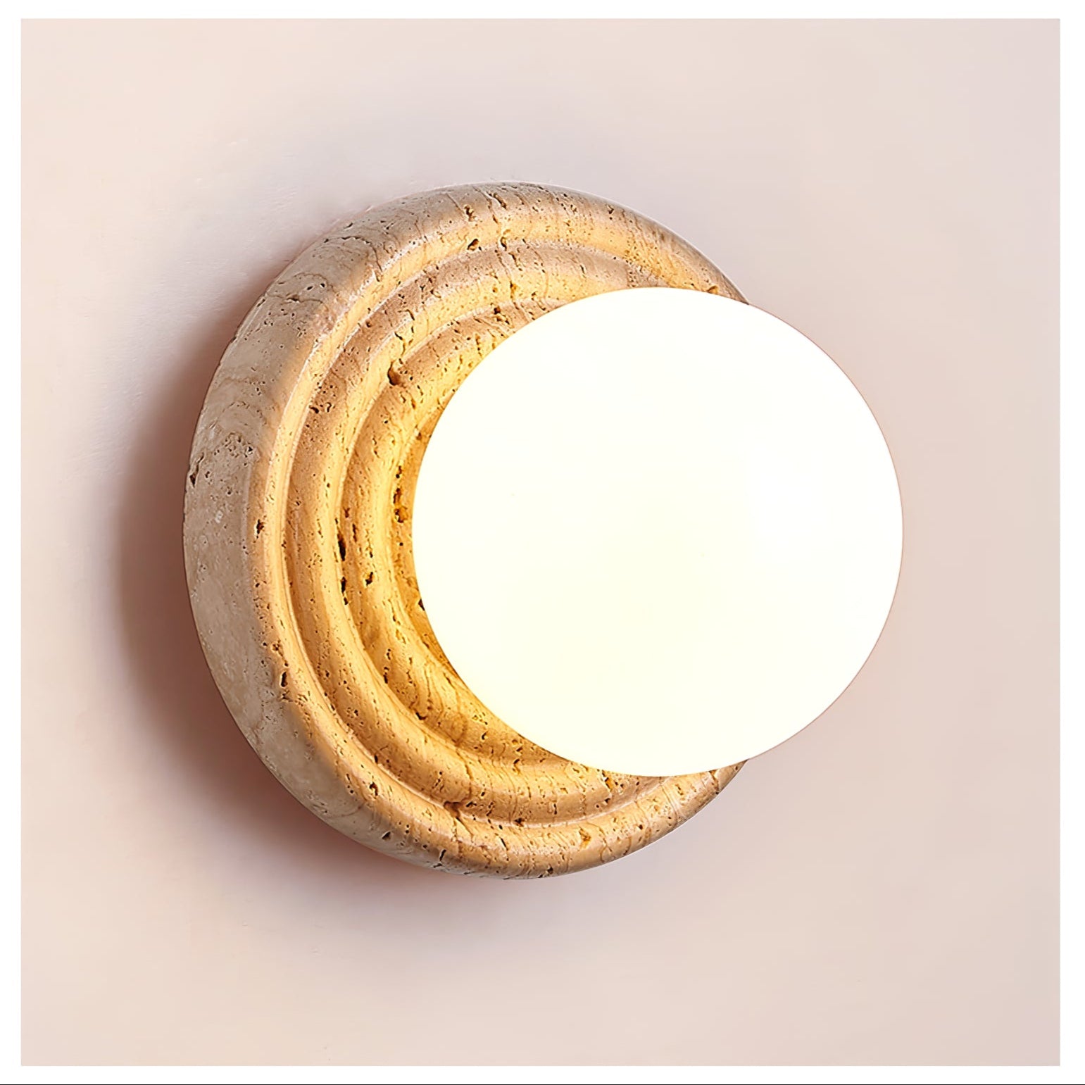 Echo Travertin Globe Applique Murale - Neutralighting
