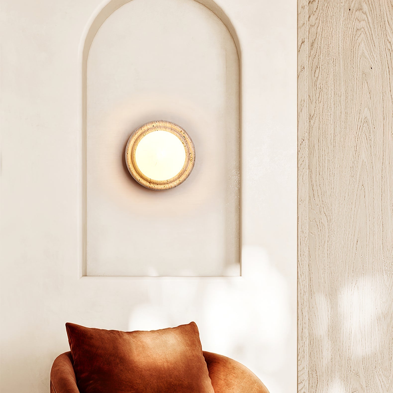 Echo Travertin Globe Applique Murale - Neutralighting