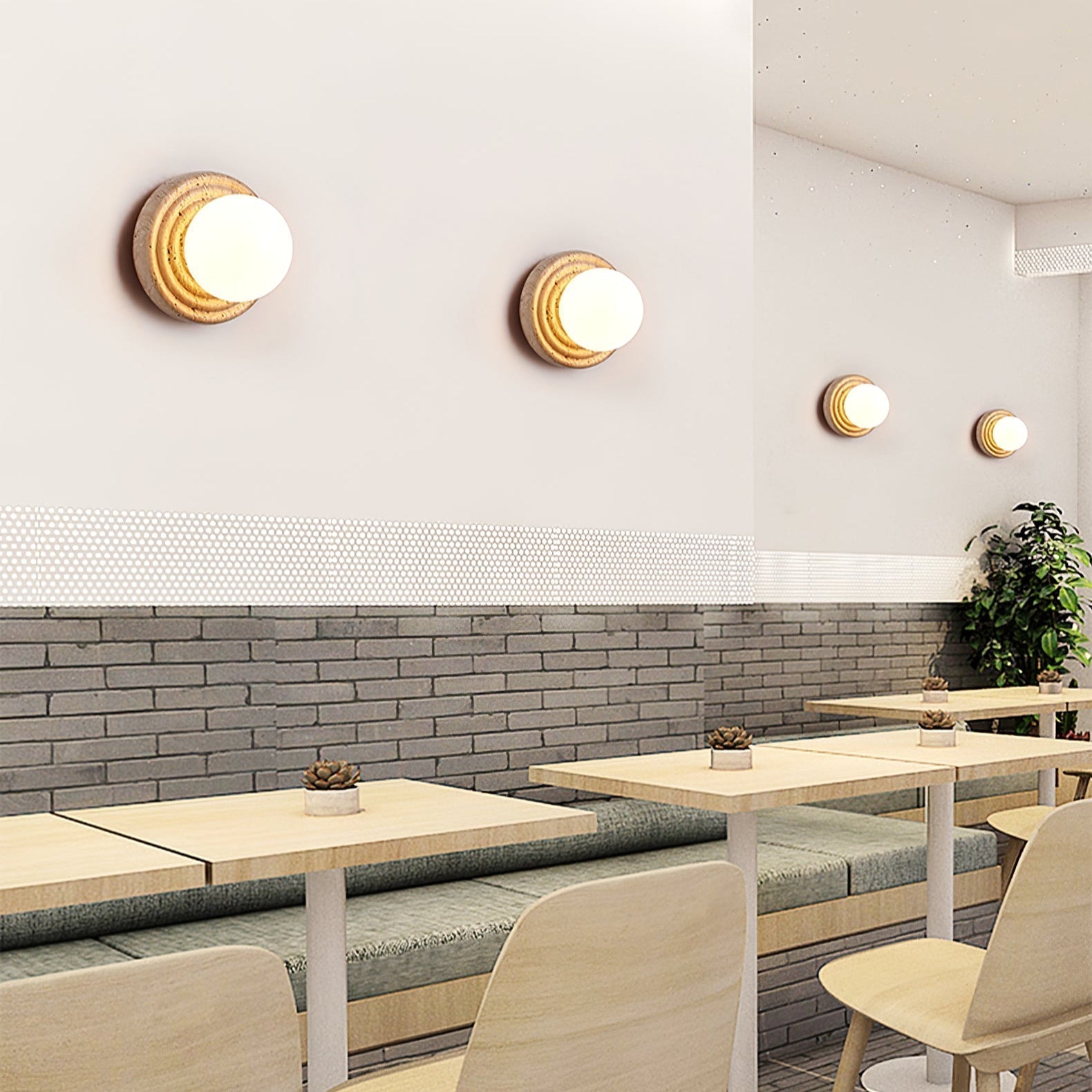 Echo Travertin Globe Applique Murale - Neutralighting