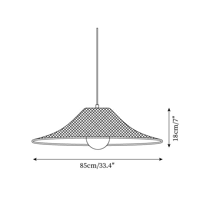 Elisa Suspension Rotin Conique Organique - Neutralighting