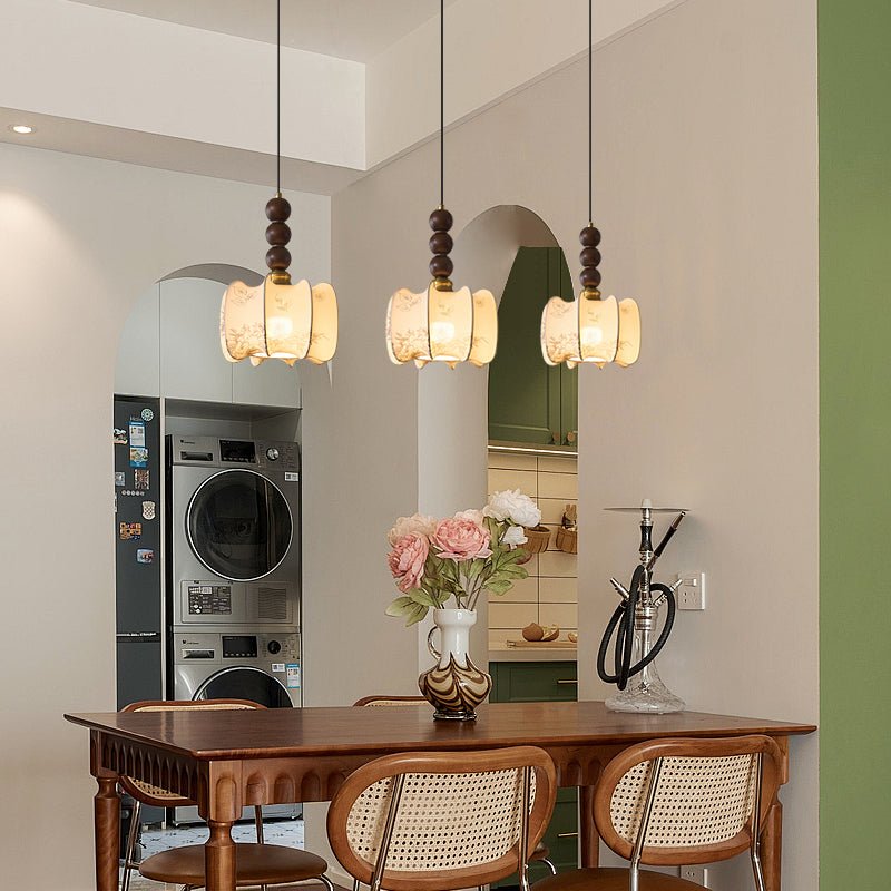Avshaara Suspension en Tissu Vintage et Bois - Neutralighting