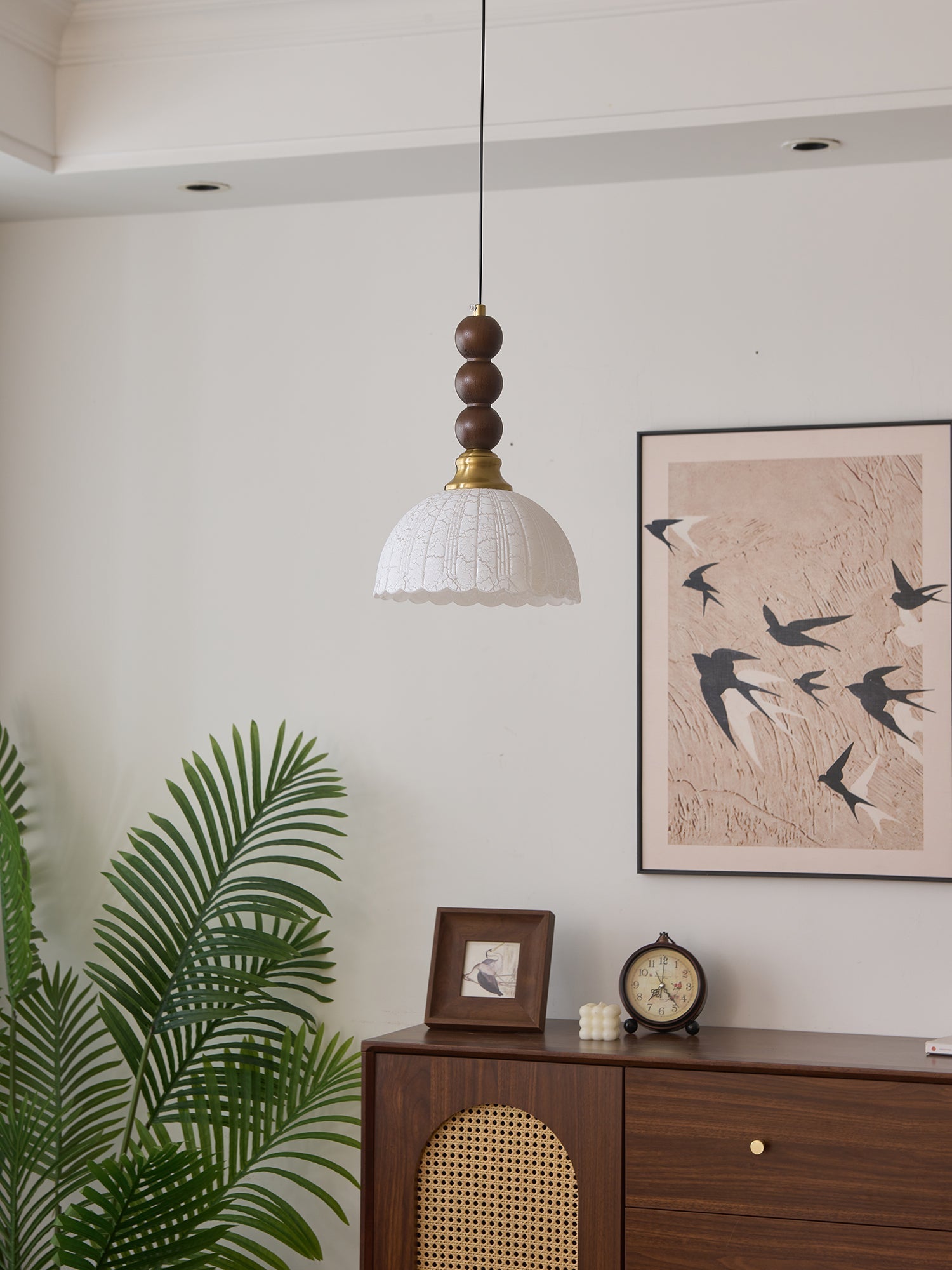 Avshaara Suspension en Tissu Vintage et Bois - Neutralighting