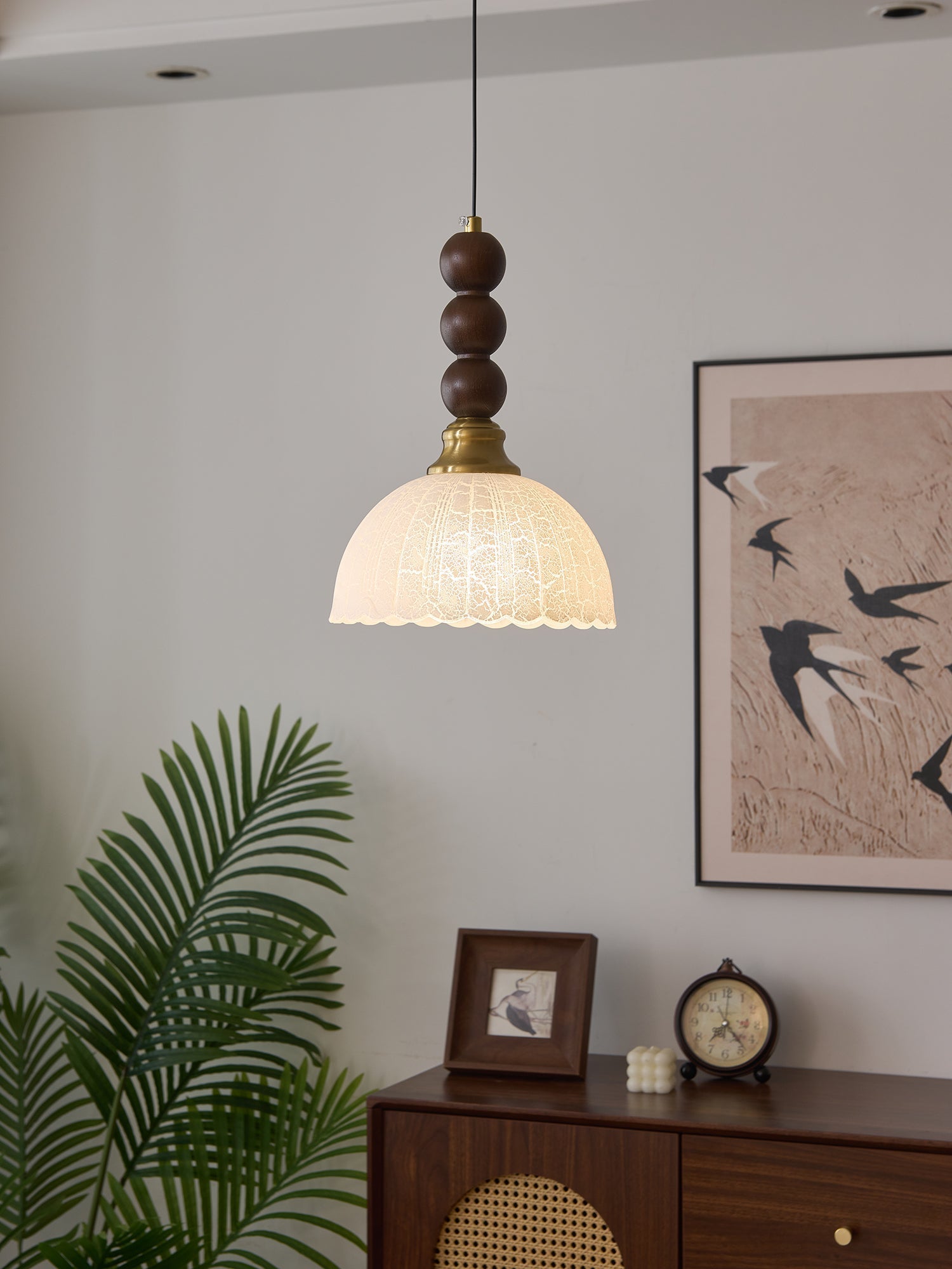 Avshaara Suspension en Tissu Vintage et Bois - Neutralighting
