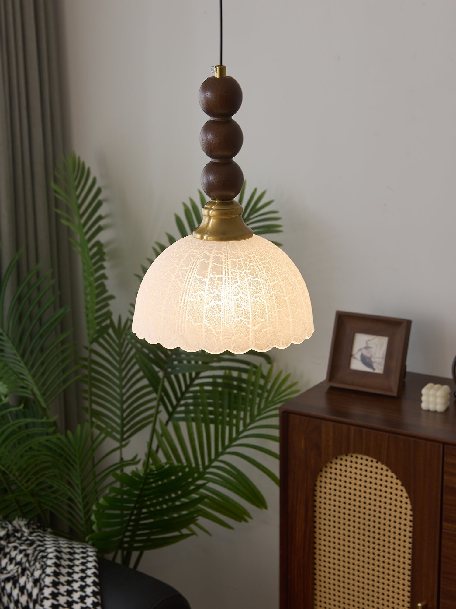 Avshaara Suspension en Tissu Vintage et Bois - Neutralighting
