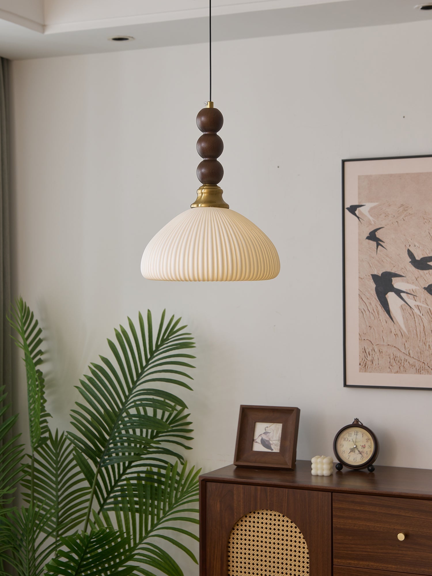 Avshaara Suspension en Tissu Vintage et Bois - Neutralighting